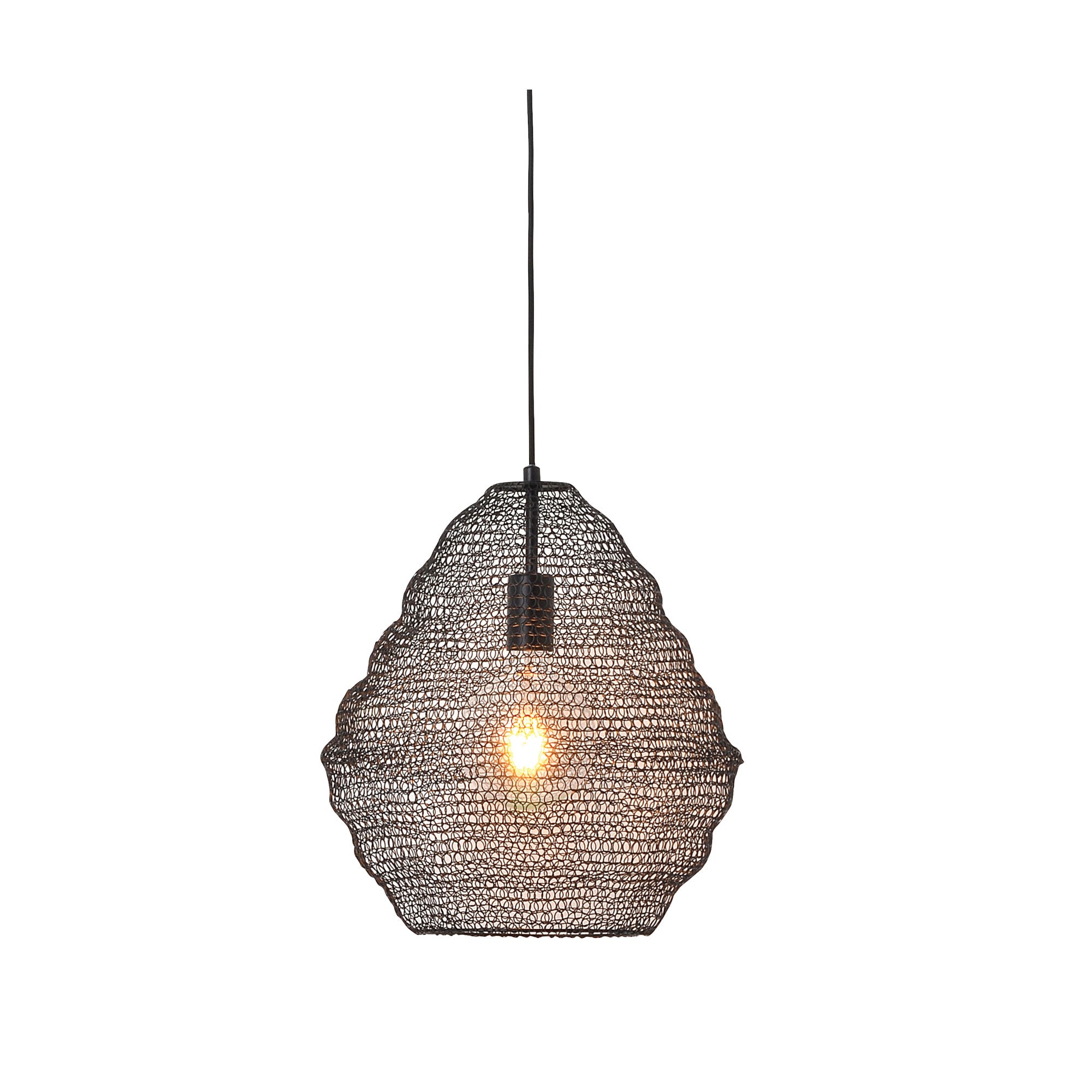 Mudag Large Black Metal Mesh Pendant
