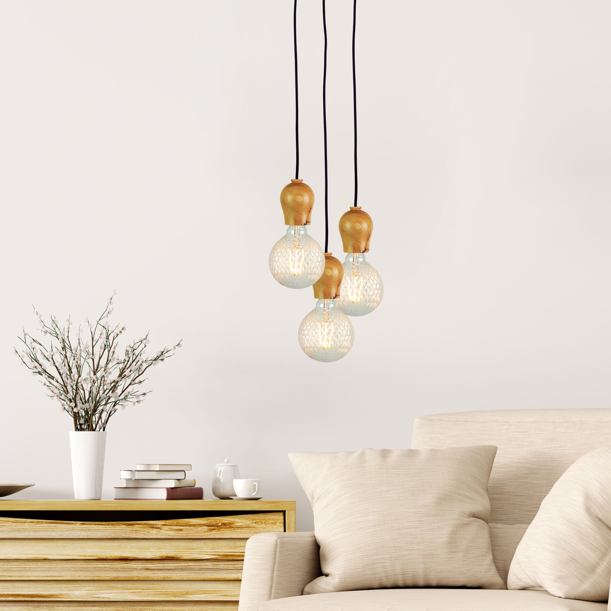 Bud Timber And Cloth Cord Suspension 180cm