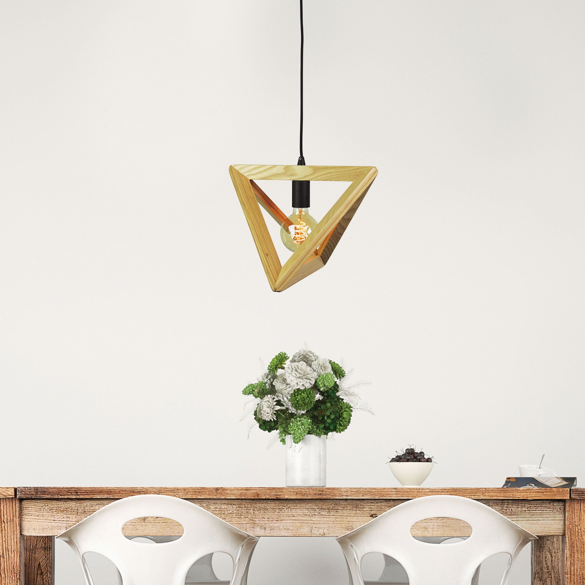 Trap.II Timber Geometric Scandi Pendant