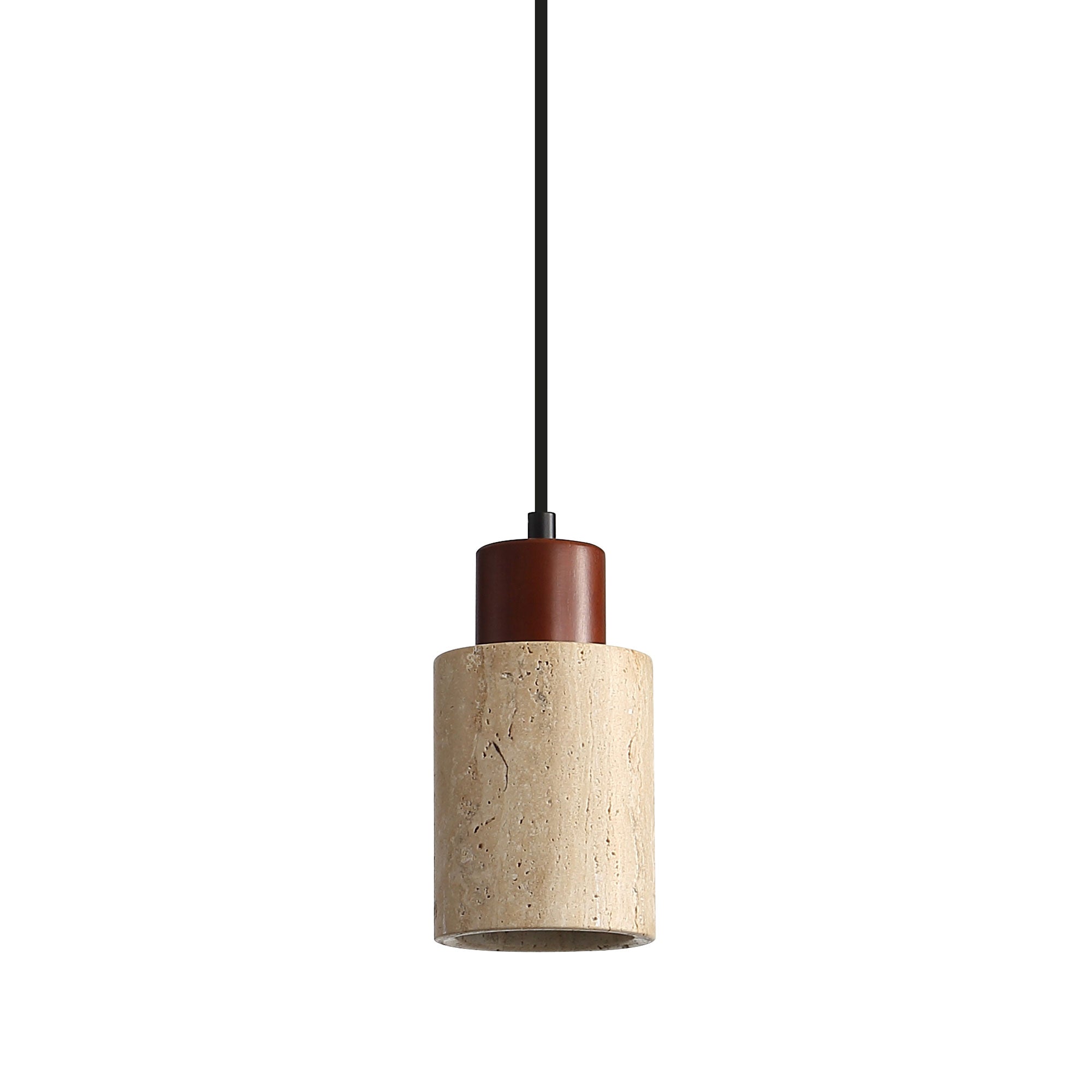 Tibur 100 Travertine and Wood Pendant