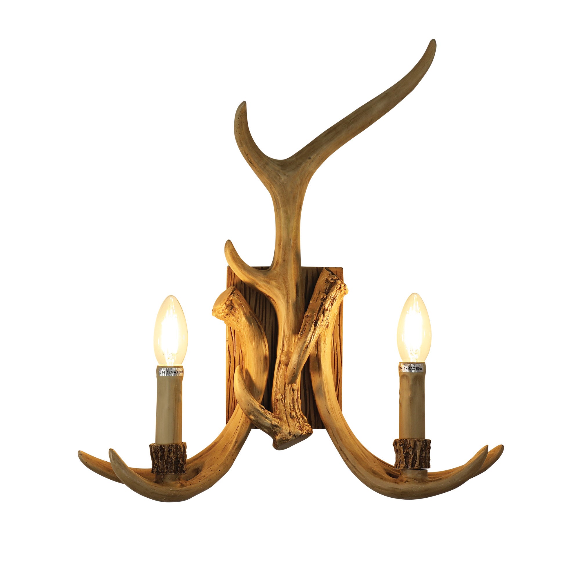 Hyort Natural Brown Deer Antler Designer Wall Light