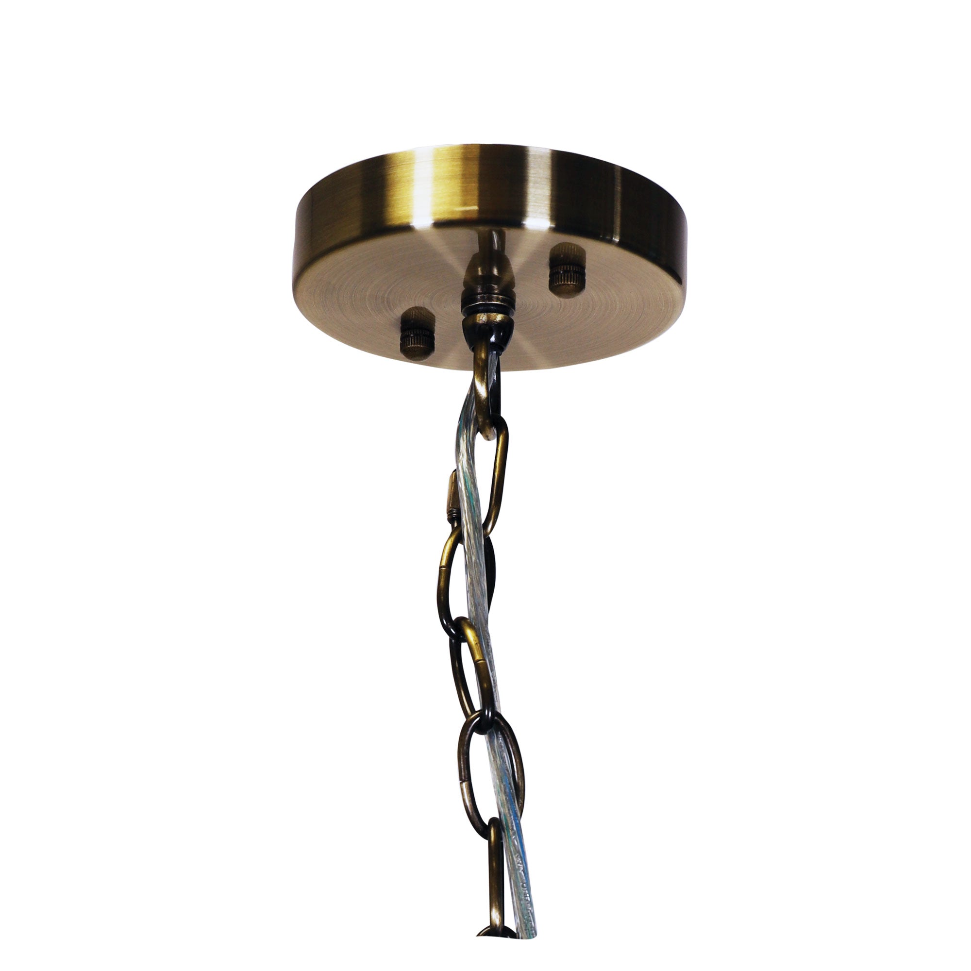 Rochester Antique Brass & Frosted Glass 5 Light Traditional Pendant