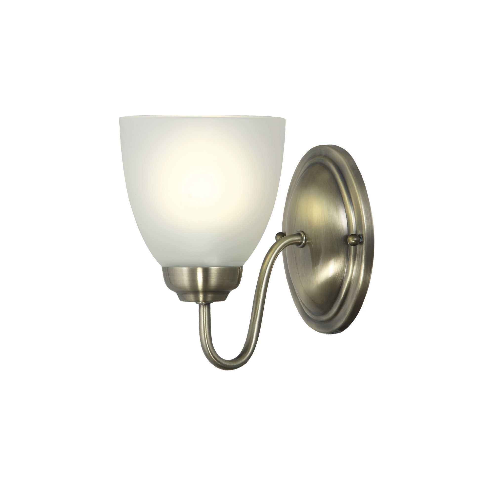 Rochester Antique Brass & Frosted Glass Traditional Wall Light