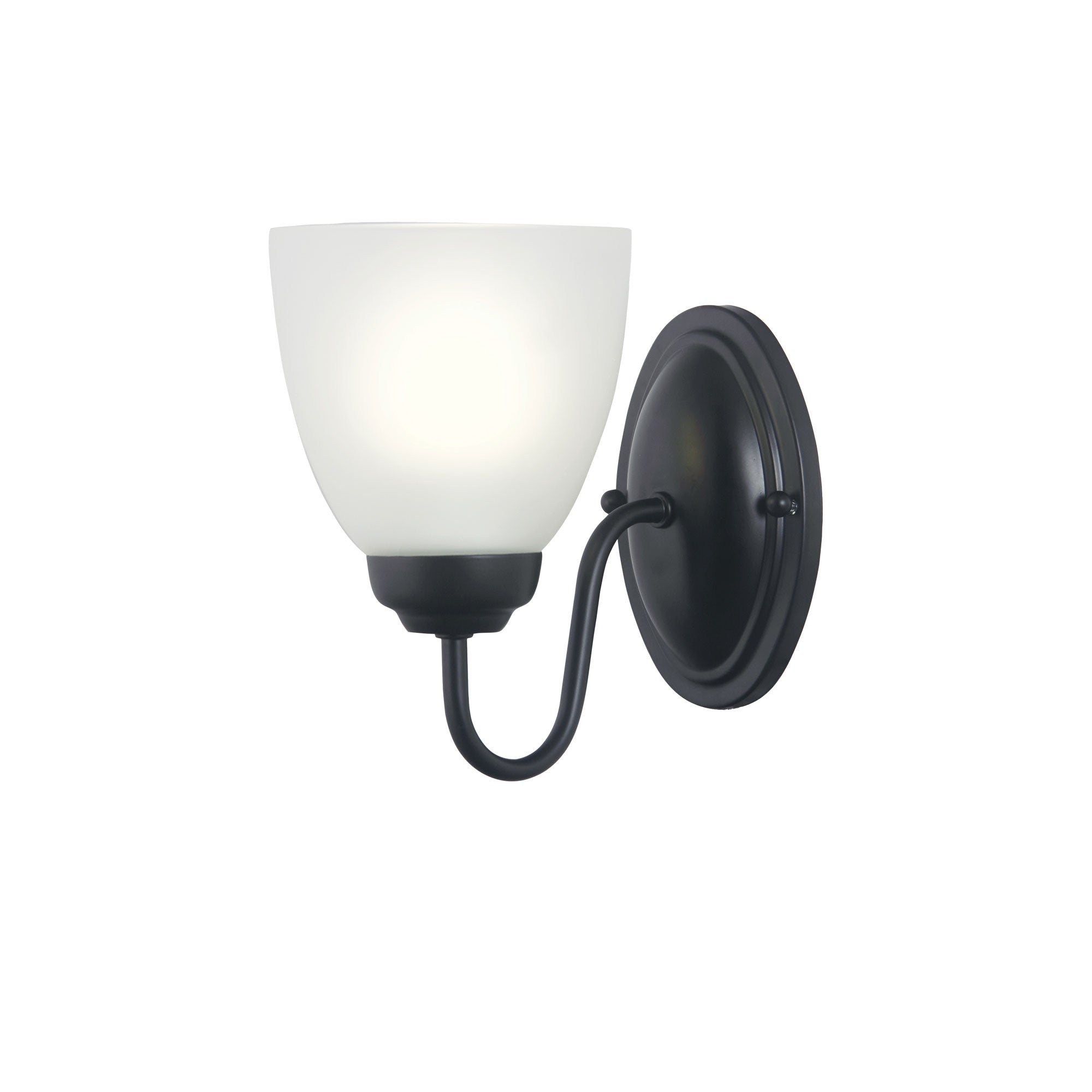 Rochester Black & Frosted Glass Traditional Wall Light