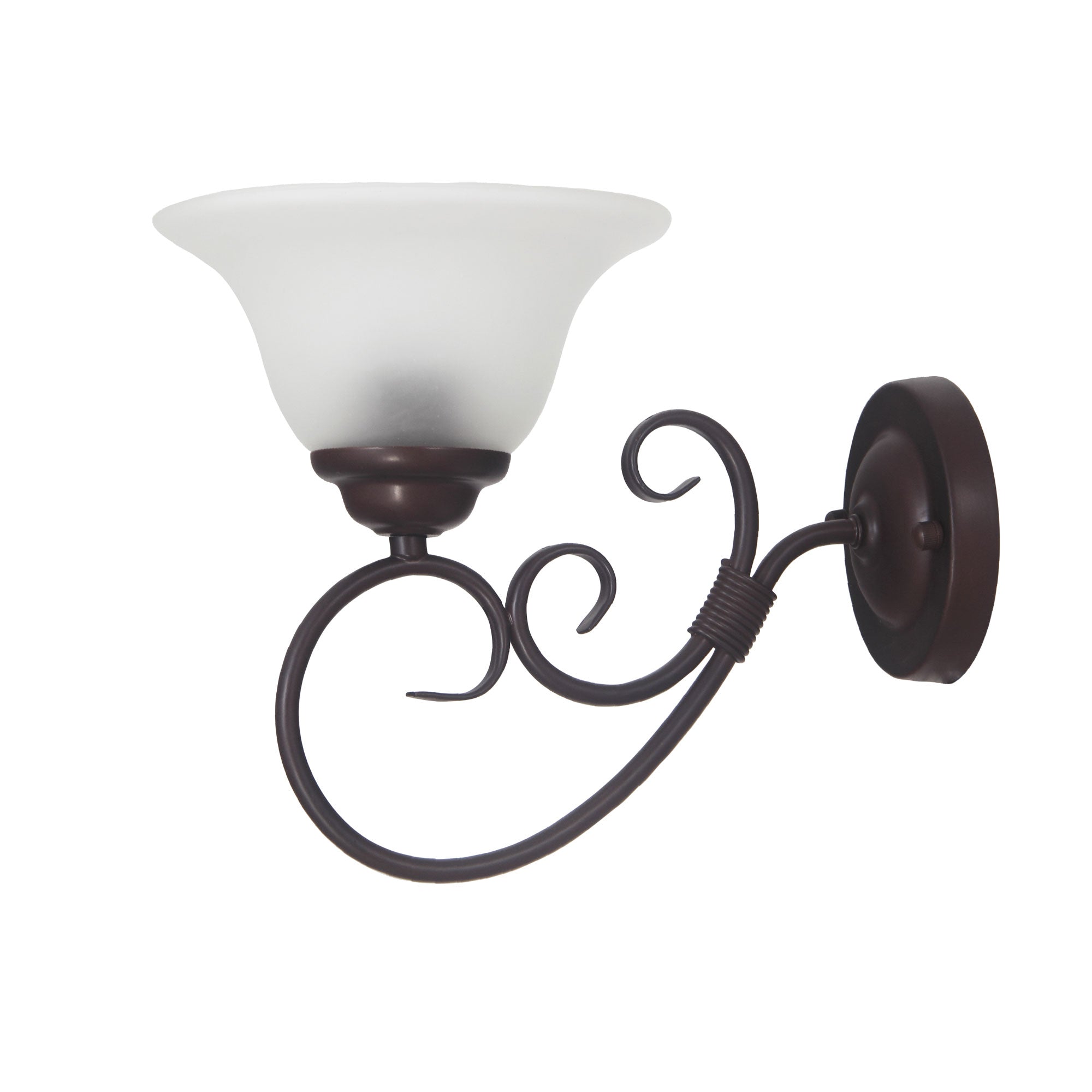 Gaston II Wall Light Bronze Traditional Frost Wall Light