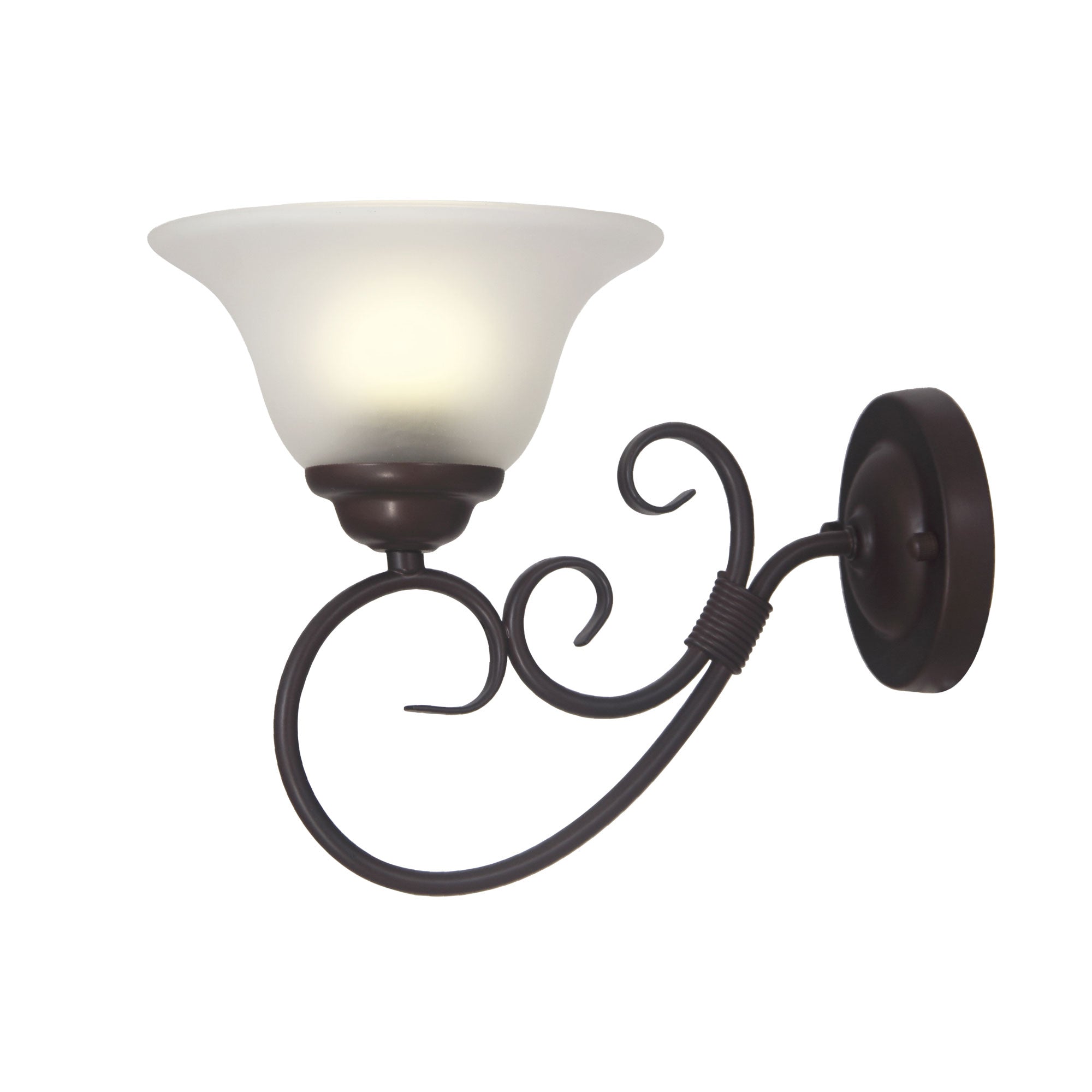 Gaston.II Bronze & Frost Glass Traditional Wall Light