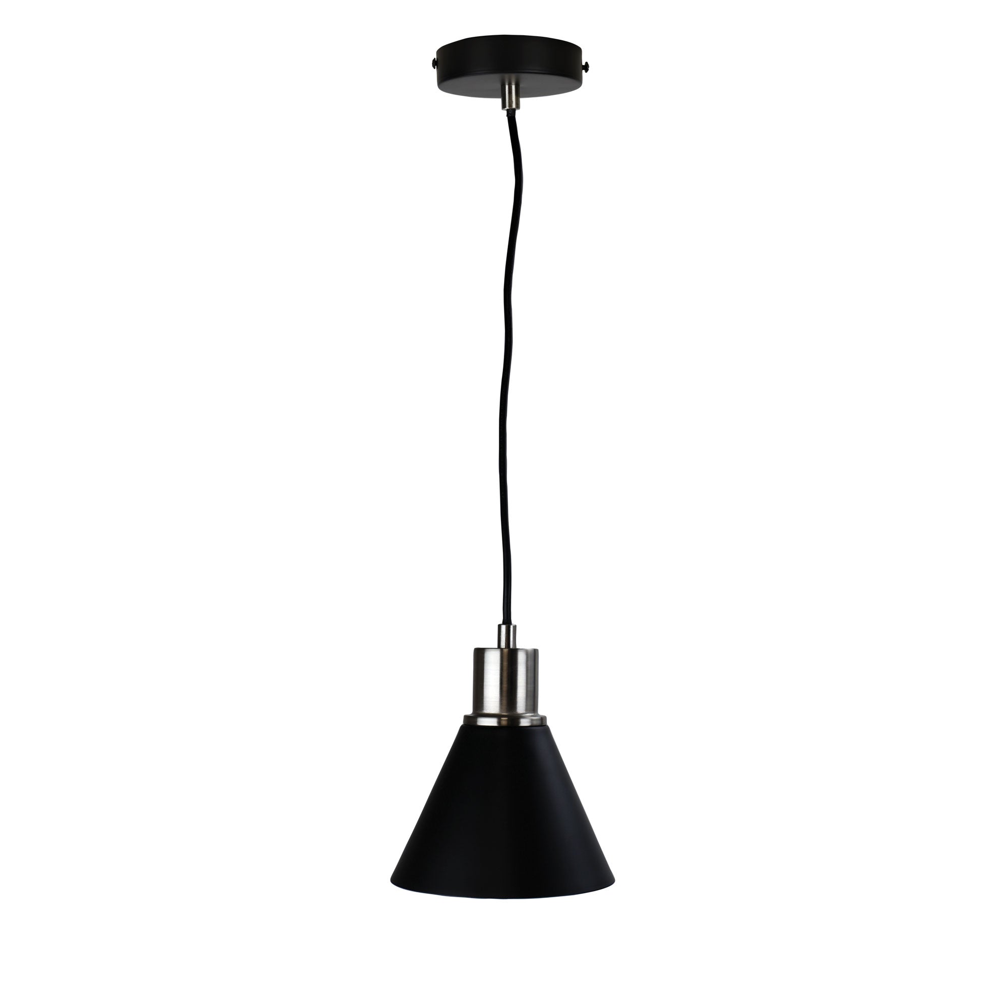 Como Black And Brushed Chrome Single Pendant