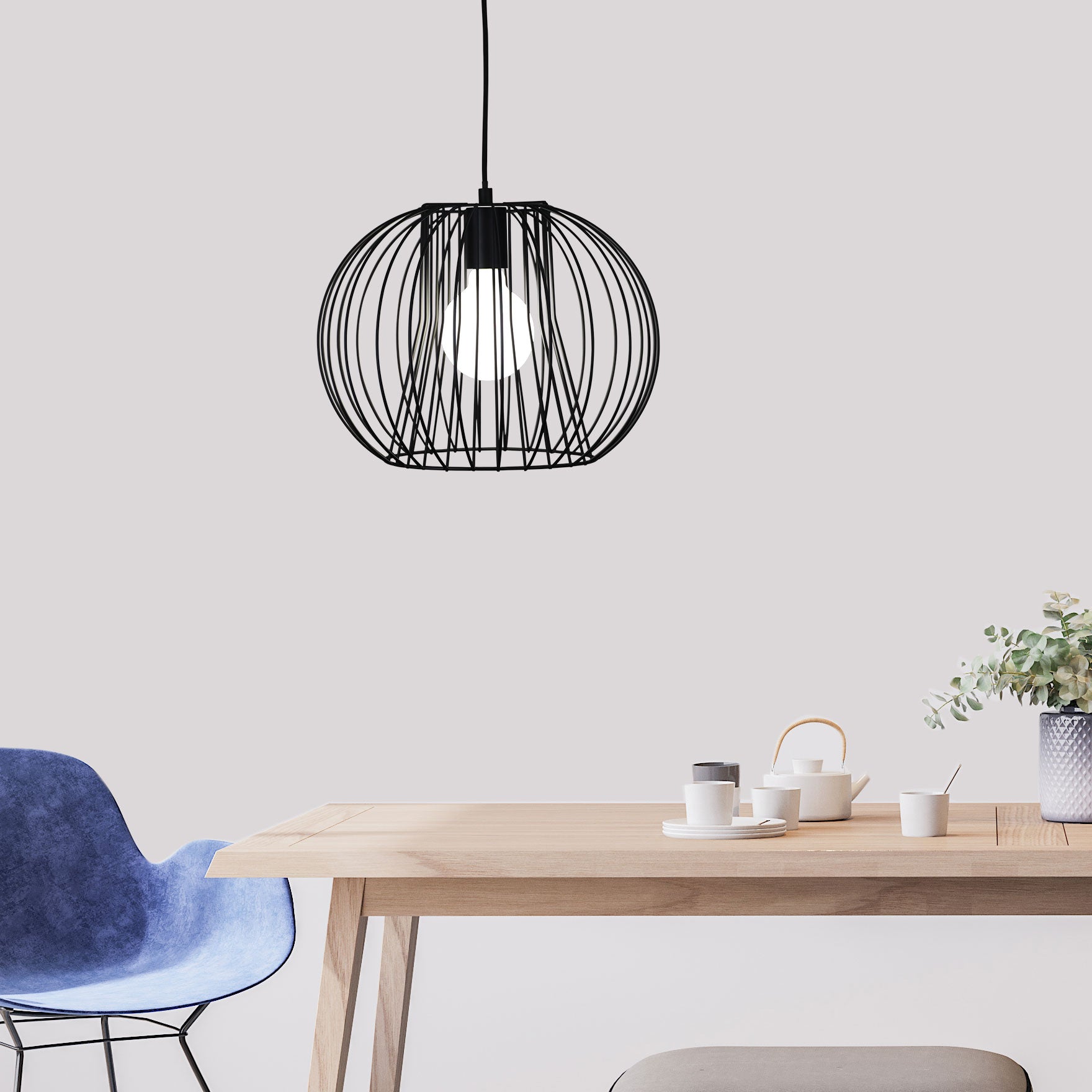 Malo.35 Black 1 Light Wire Pendant