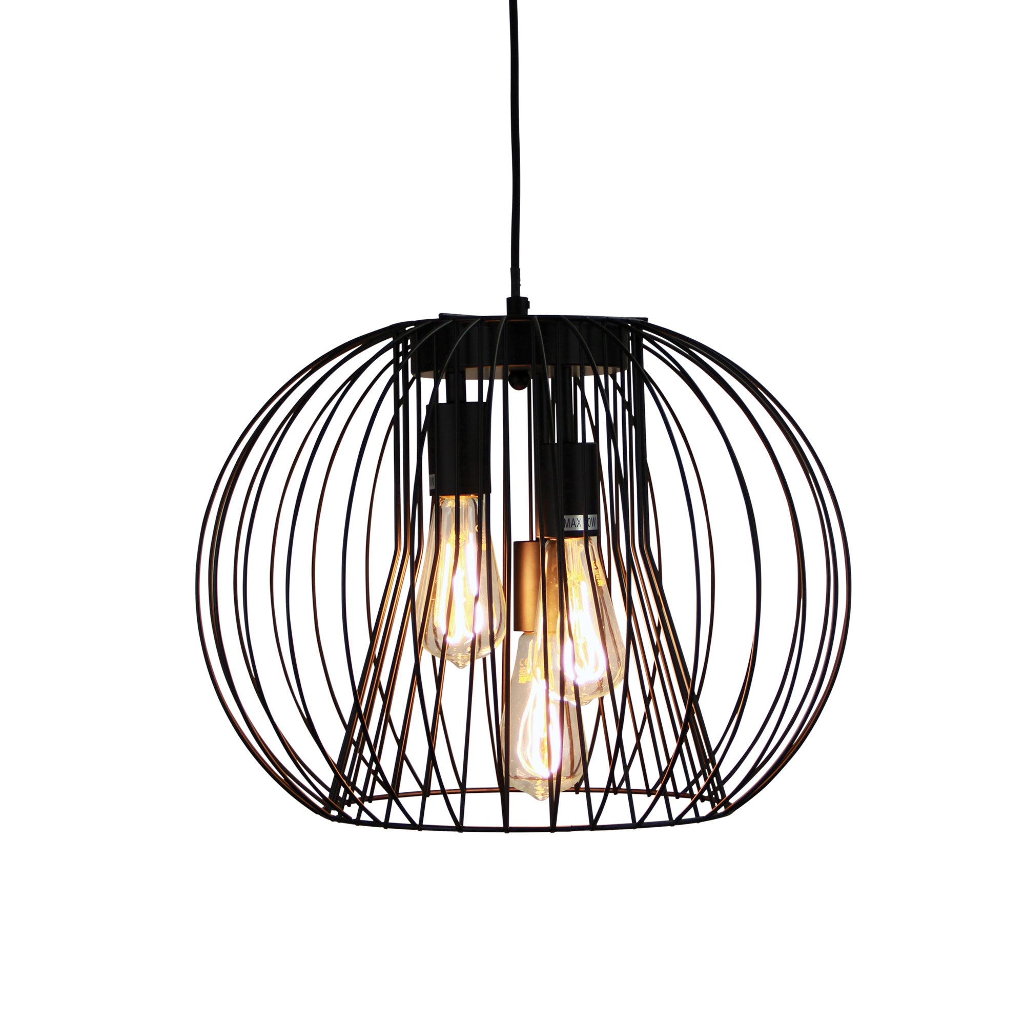 Malo.45 Black 3 Light Wire Pendant