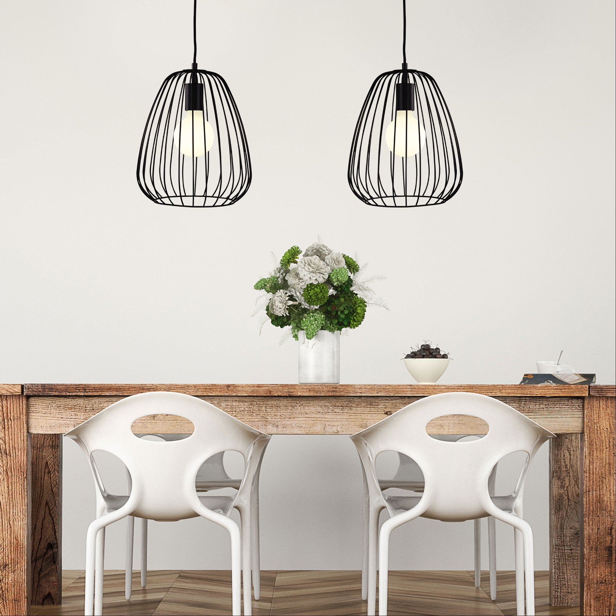 Pera.27 Black Metal Wire Pendant