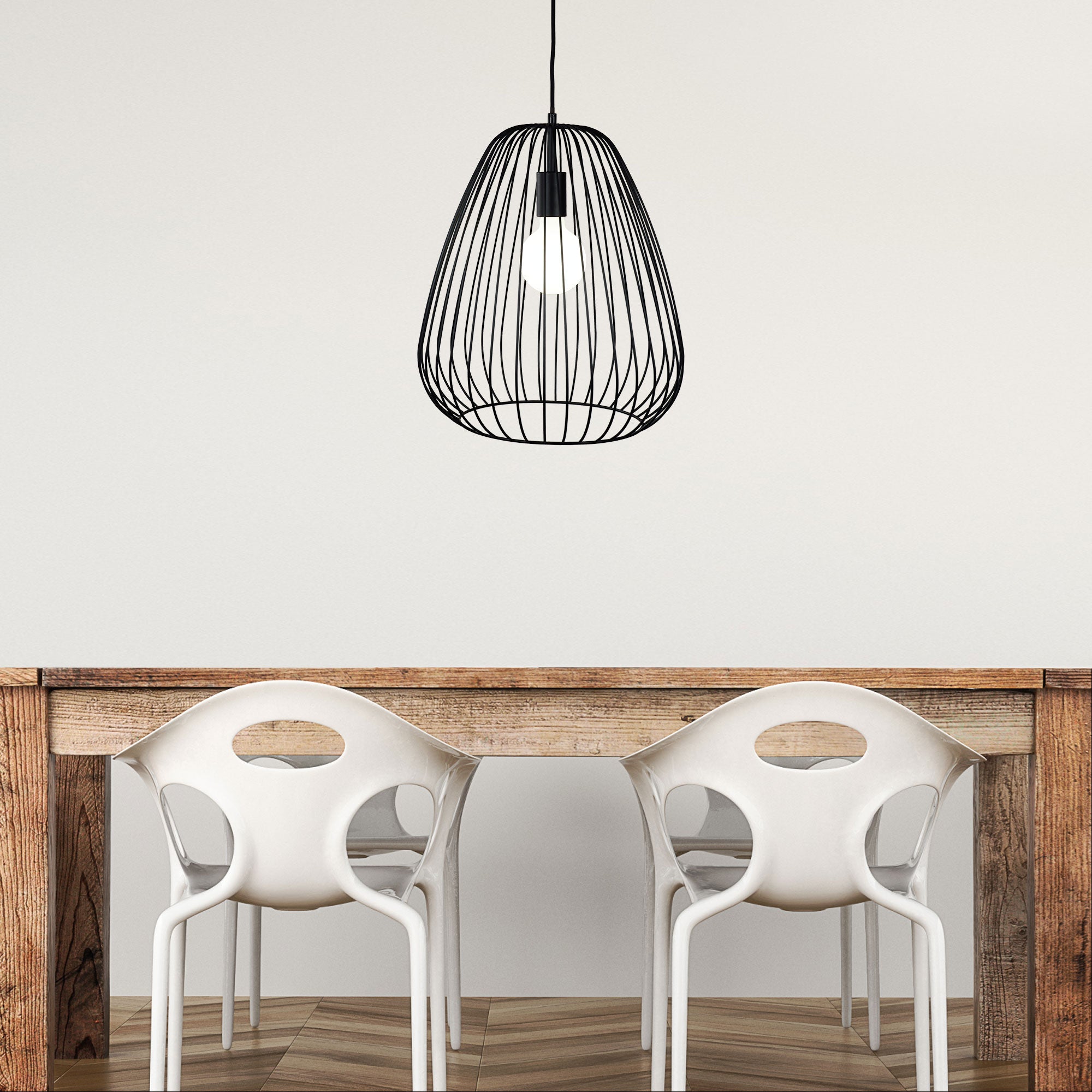 Pera.38 Black Metal Wire Pendant
