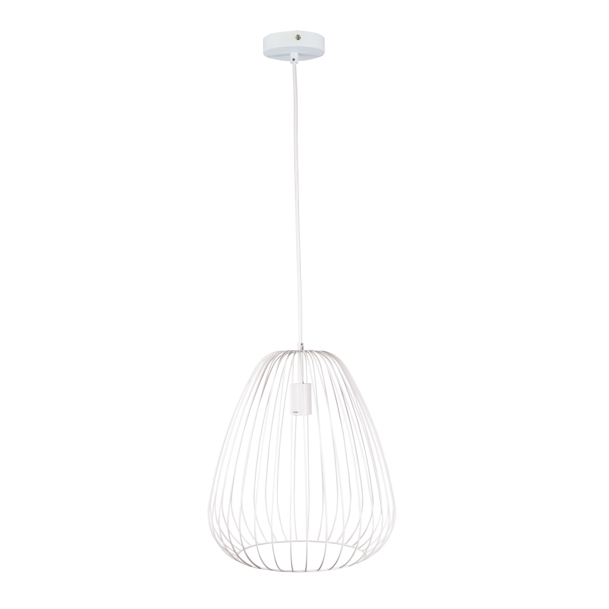 Pera.38 White Metal Wire Pendant