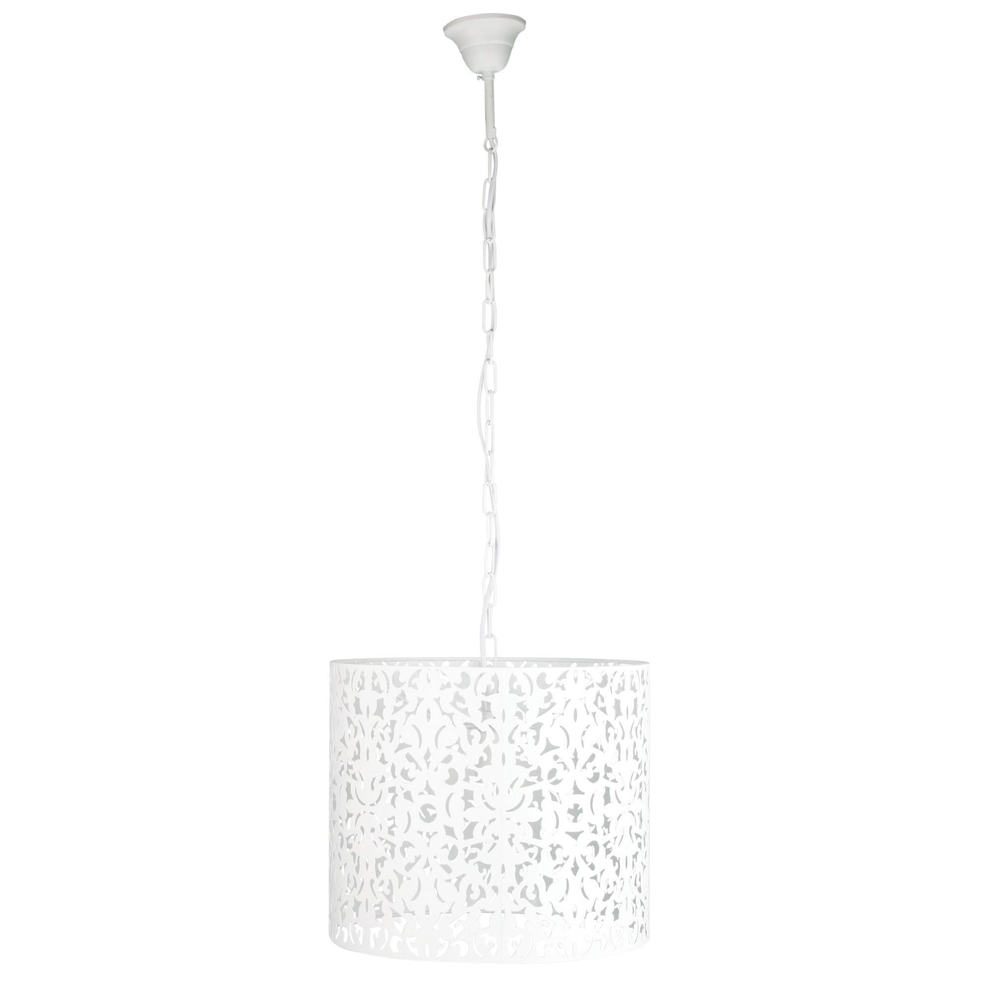 Vicky 35 Laser Cut Metal Pendant White