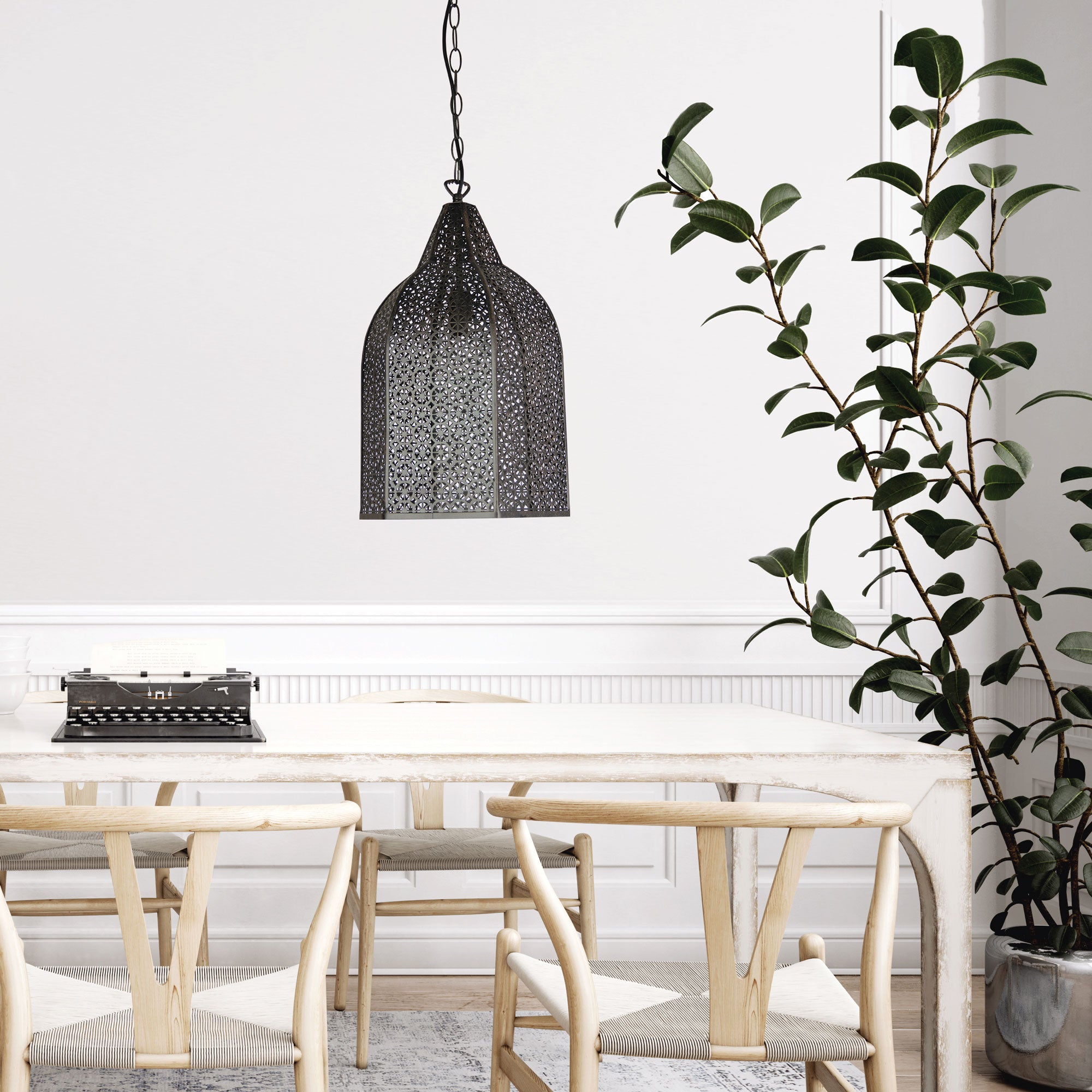 Istanbul Antique Rust E27 Laser Cut Metal Pendant