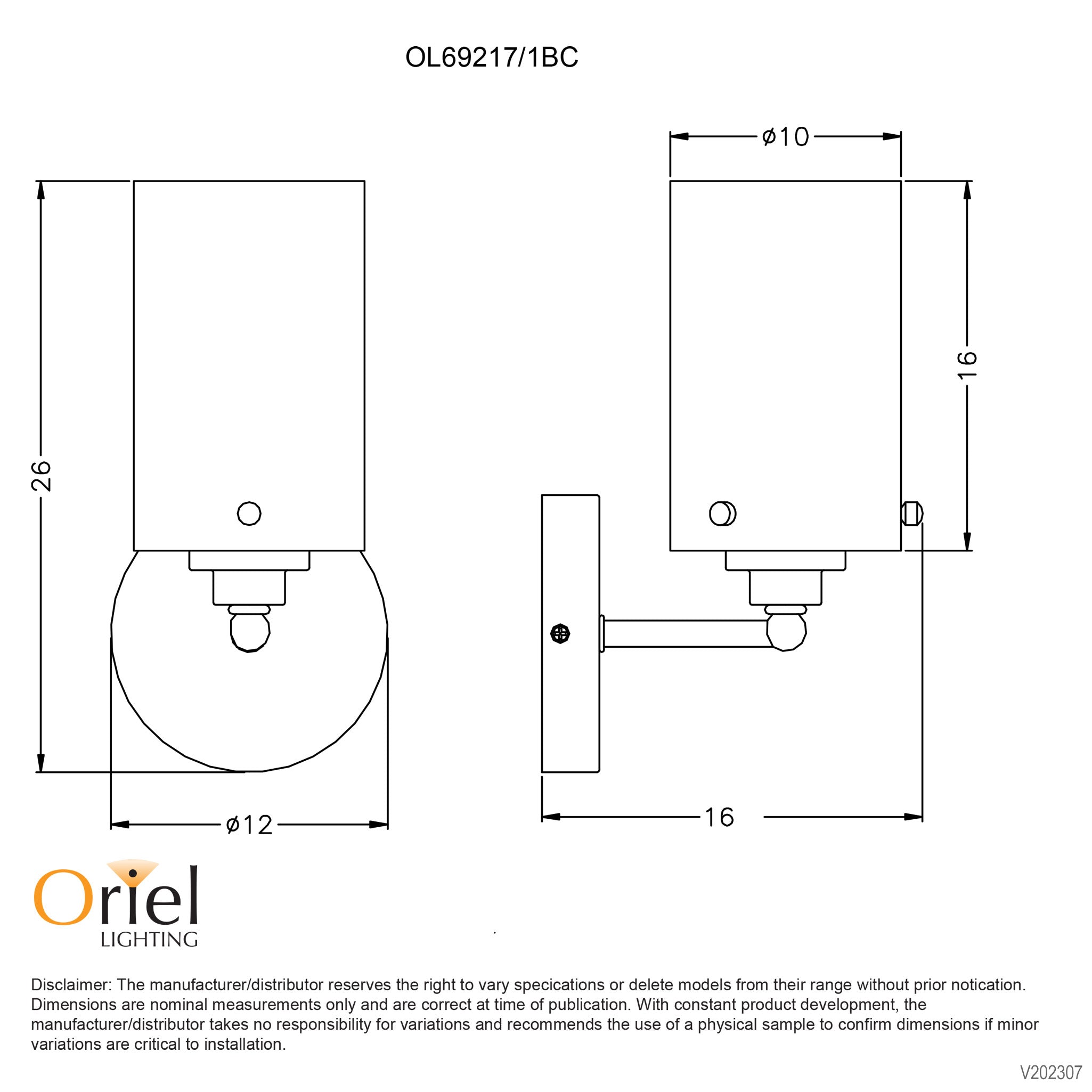 Zest Brushed Chrome & Opal Retro Wall Light