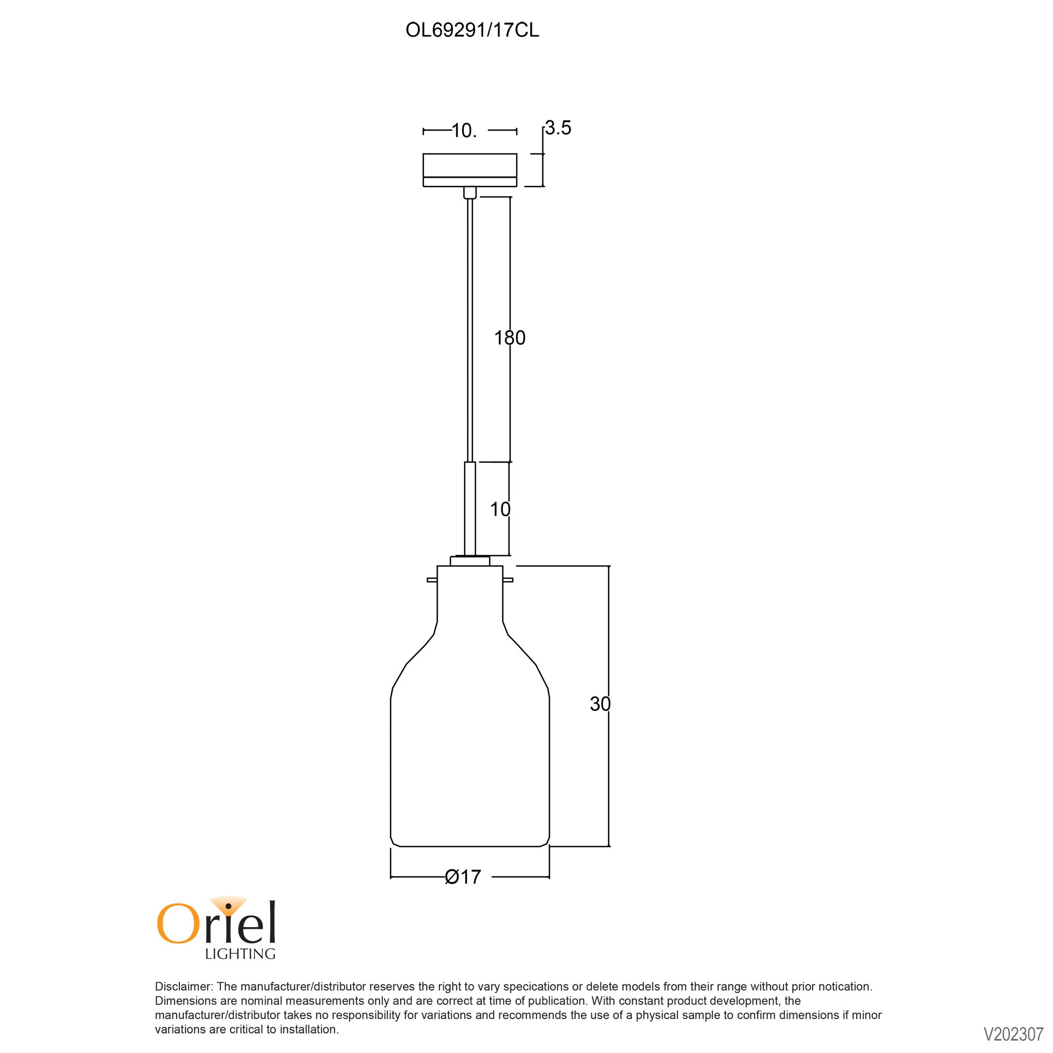 Holbeck.17 Chrome, Timber & Clear Glass Scandi Pendant
