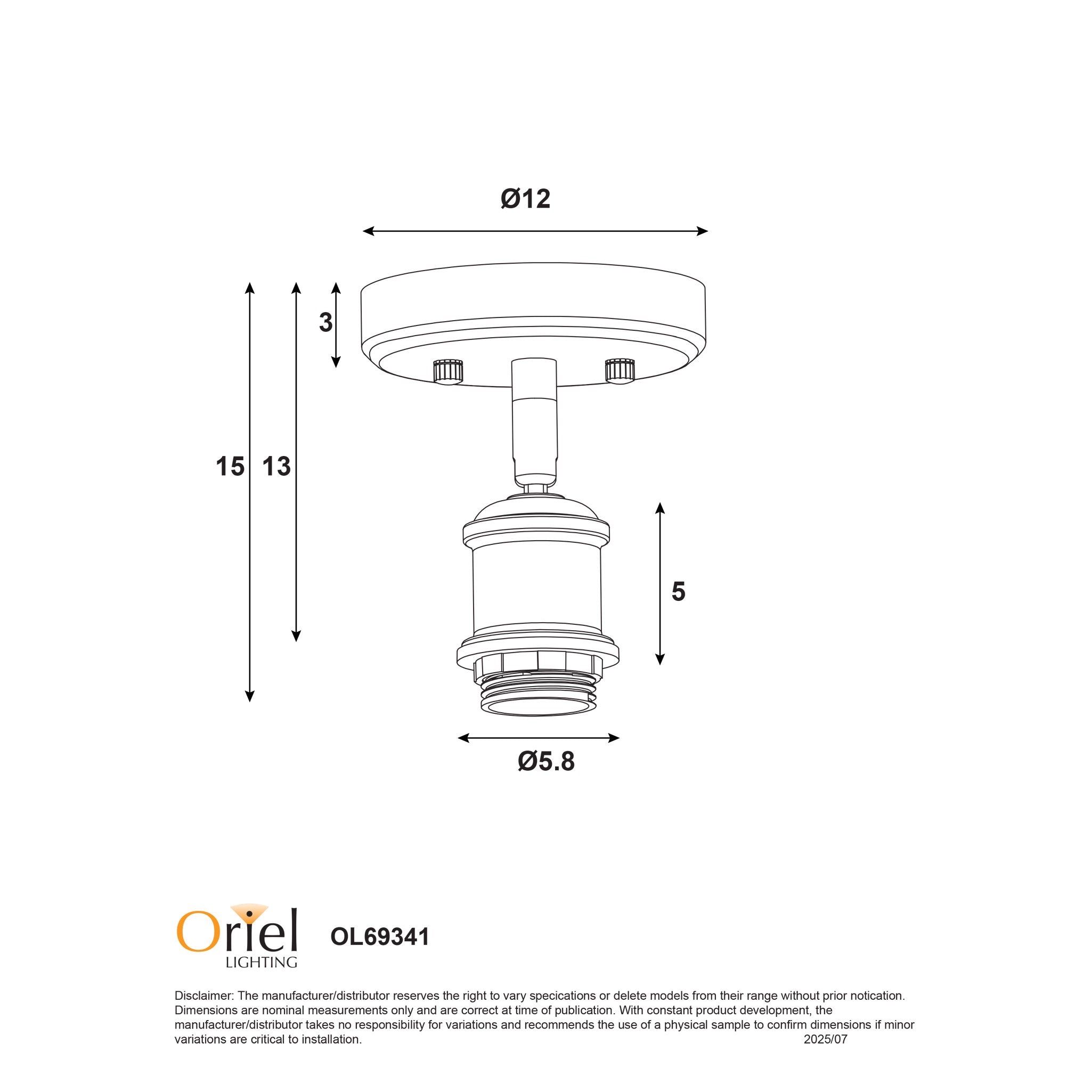 Bradway Ctc White E27 Ceiling and Wall Mount