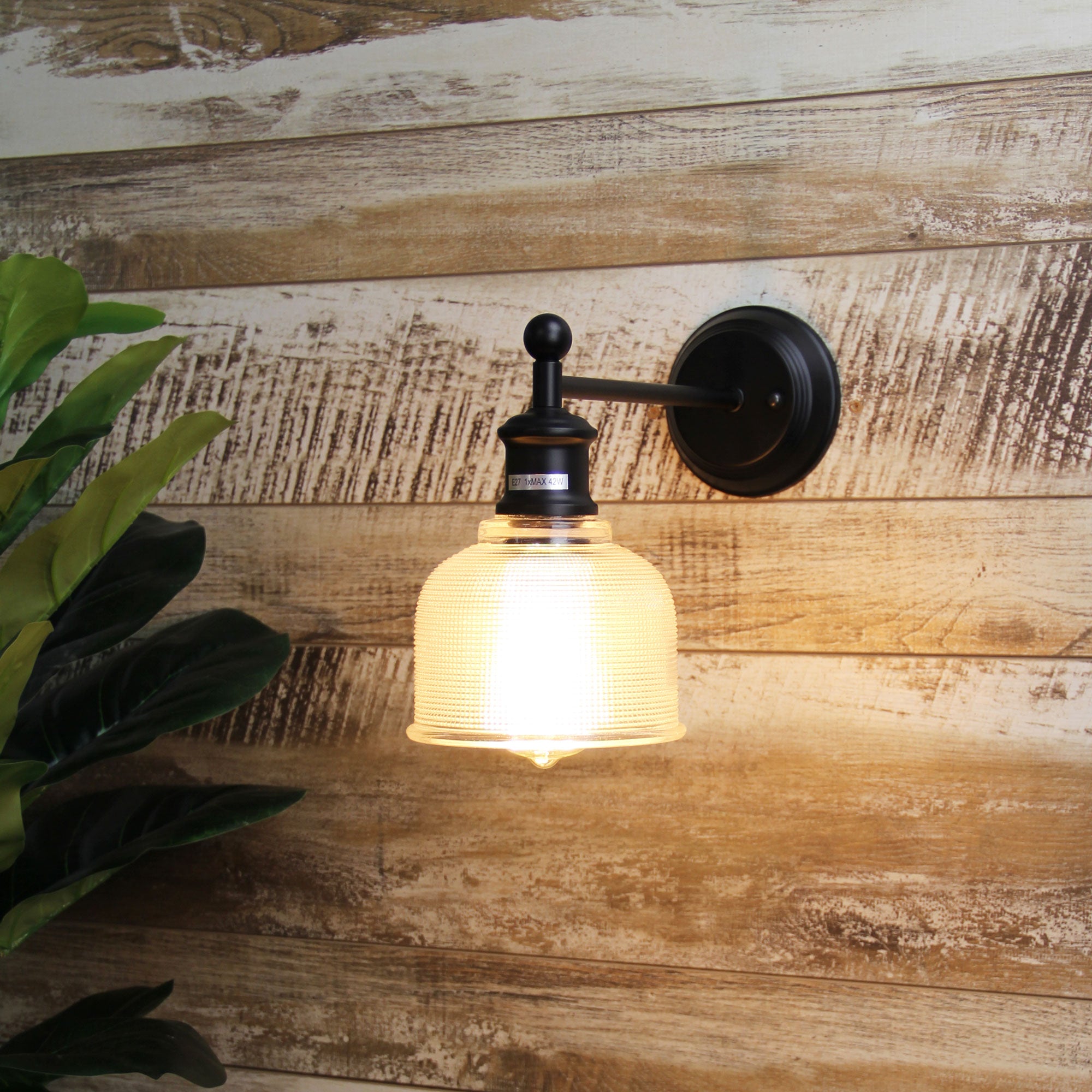 Boulton Matt Black E27 Vintage Wall Light