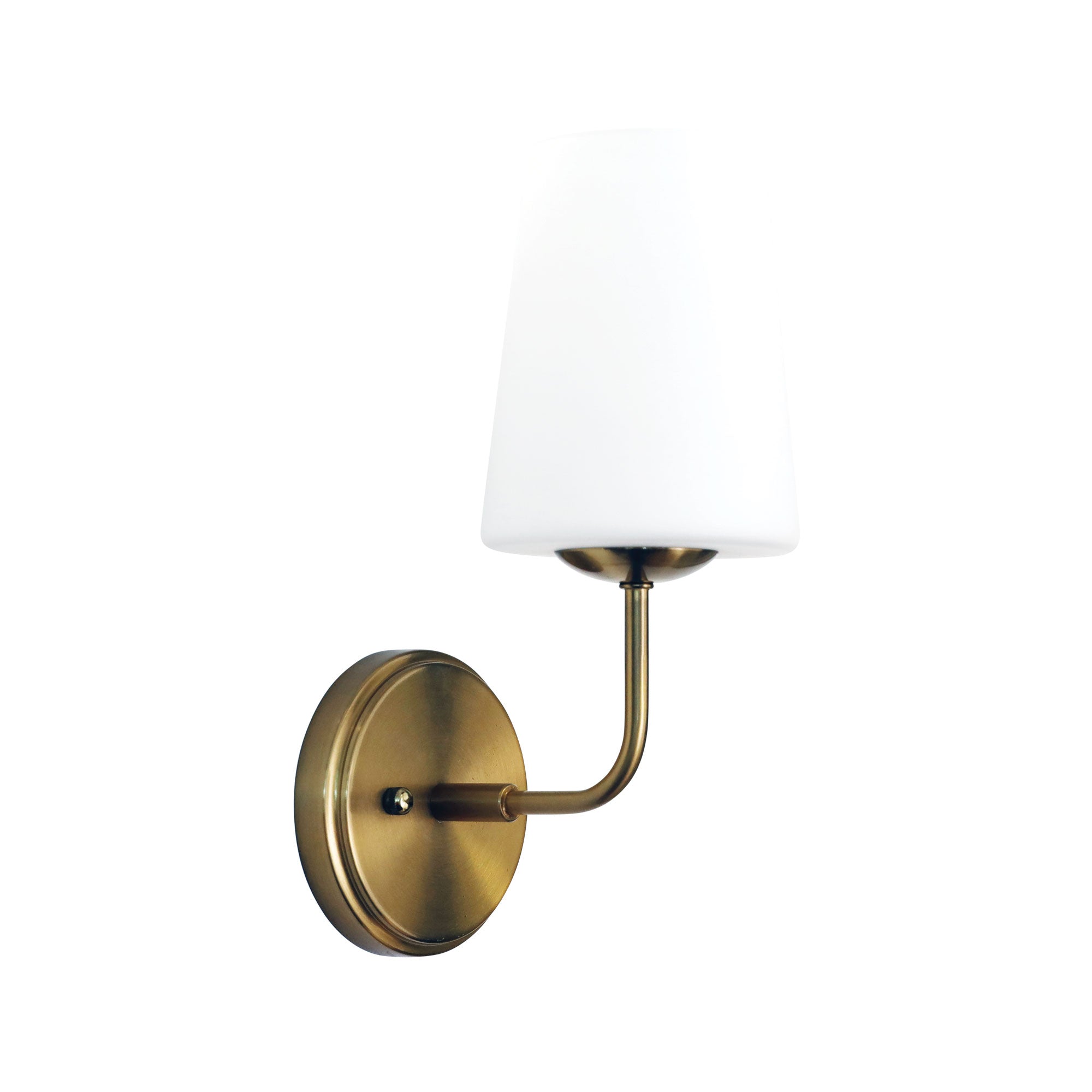 Hopley Satin Brass Glass Wall Light
