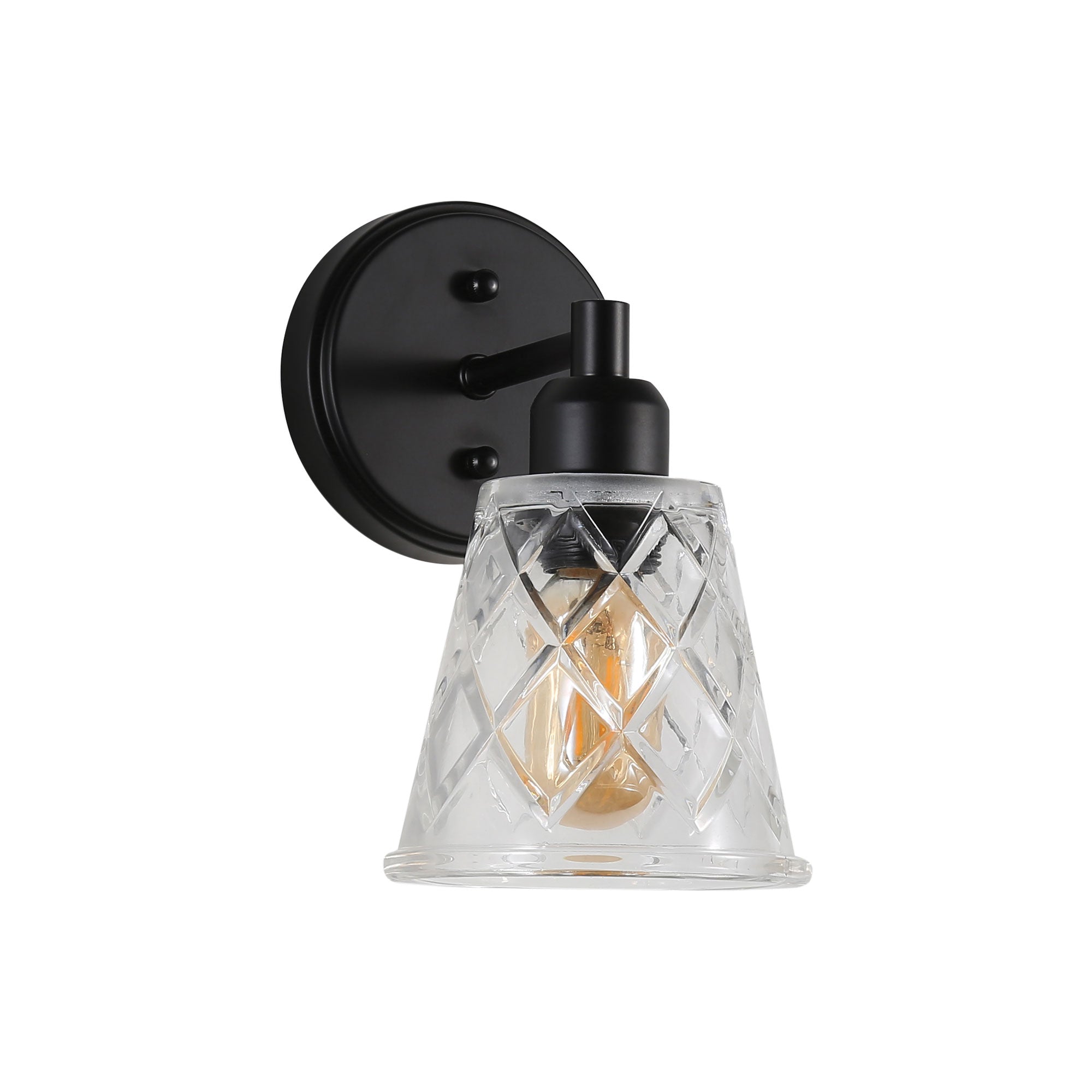 Dram Wall Light Clear Vintage Cut Glass Light