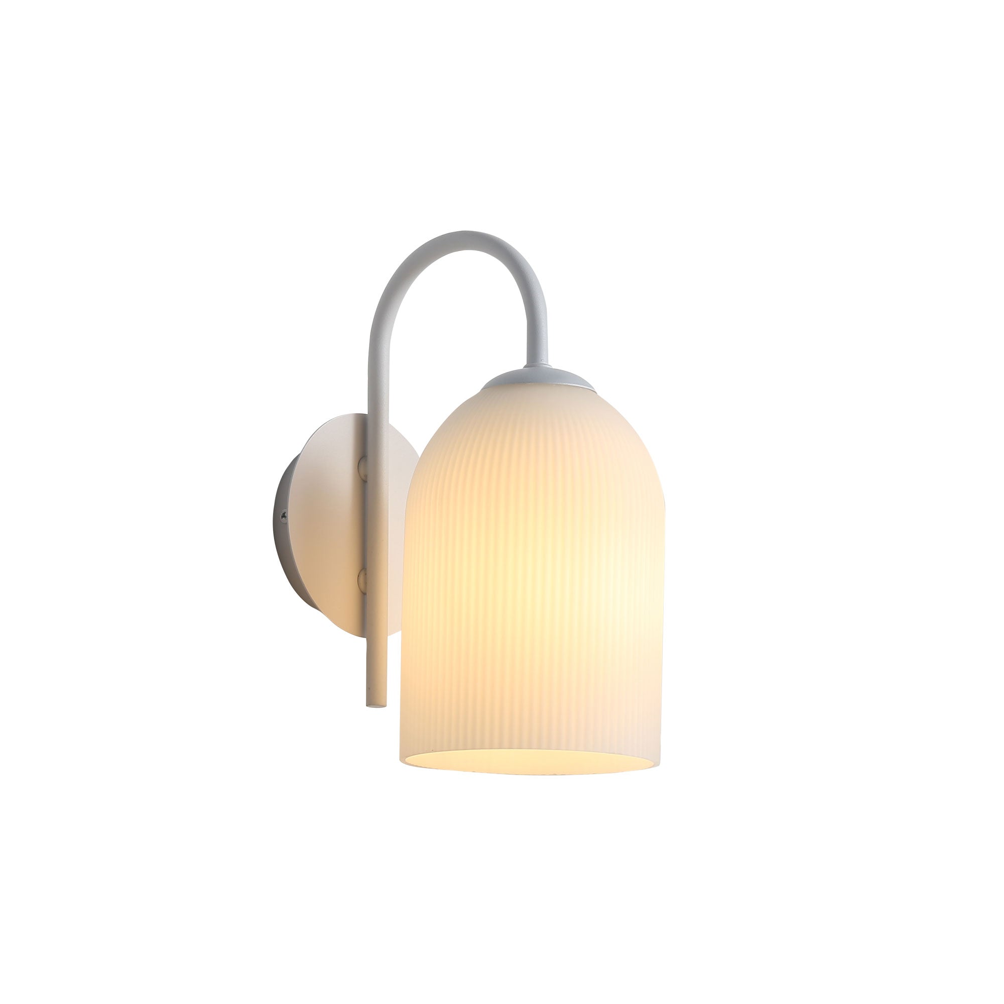 Arley White & Ribbed Opal Glass E27 Wall Light