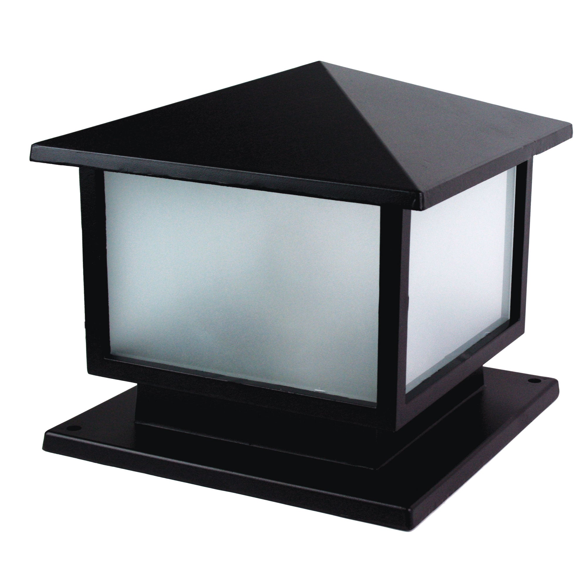 Cortez Black 240V Outdoor Pillar Mount 30X30cm