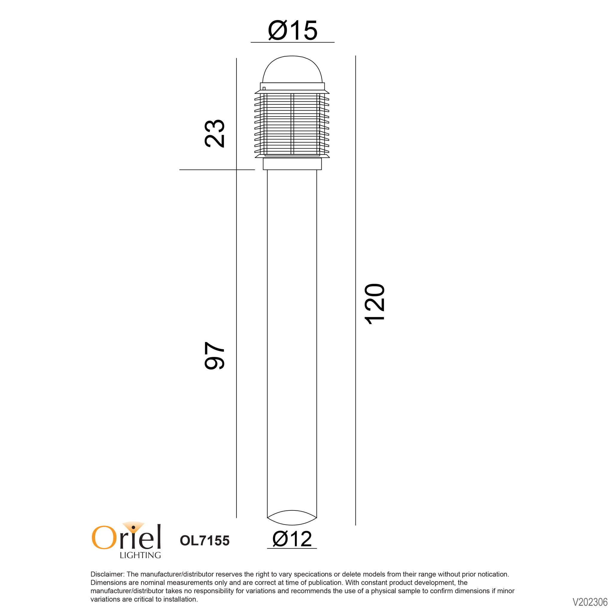 Velika Black E27 IP44 In-Ground Bollard Light