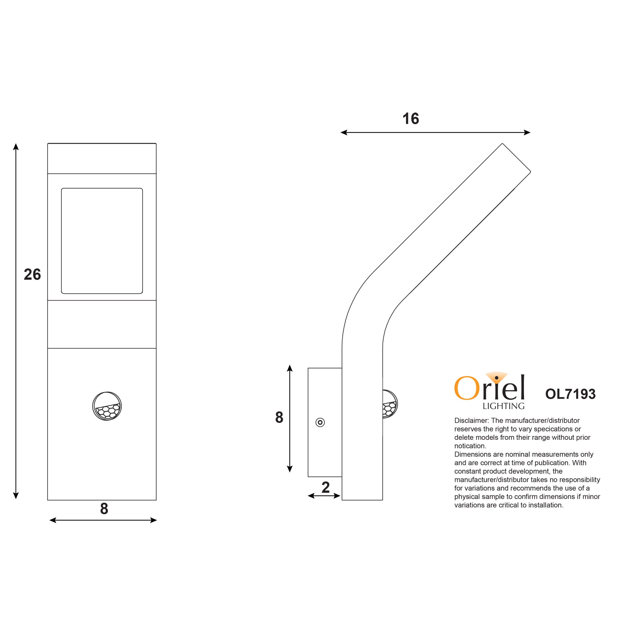 Vanguard Black 10W 240V 4000K IP54 Sensor Wall Light