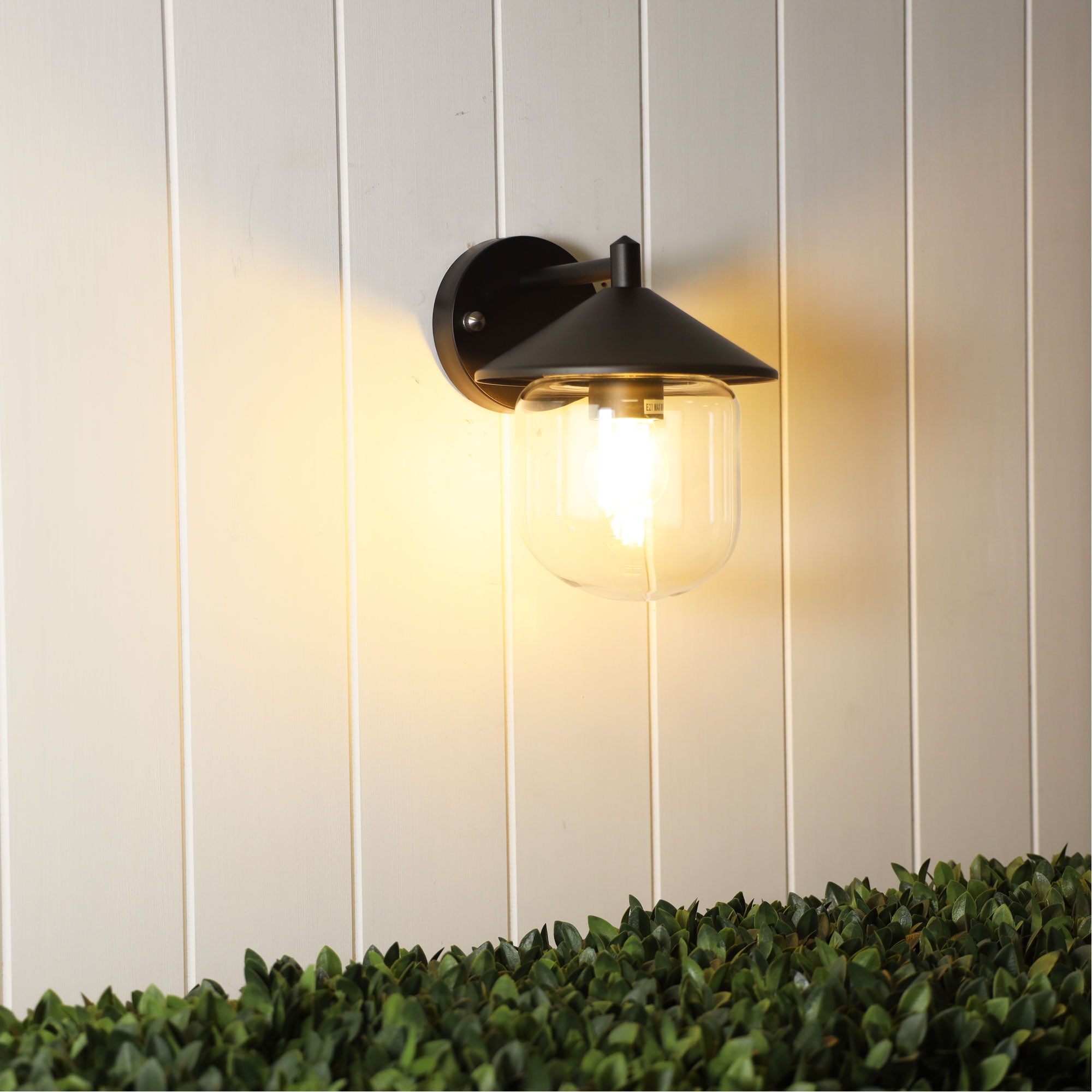 Monza Black E27 IP54 Outdoor Wall Light