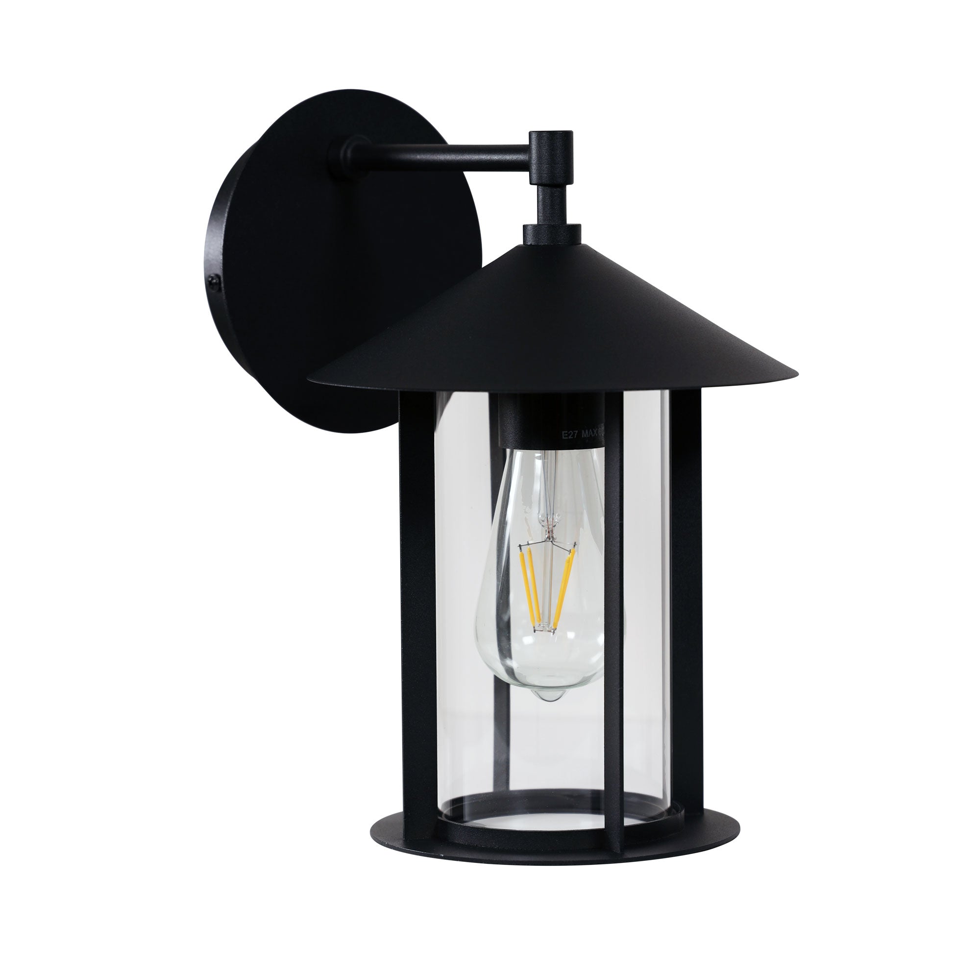 Holford Black E27 IP44 Outdoor Wall Light
