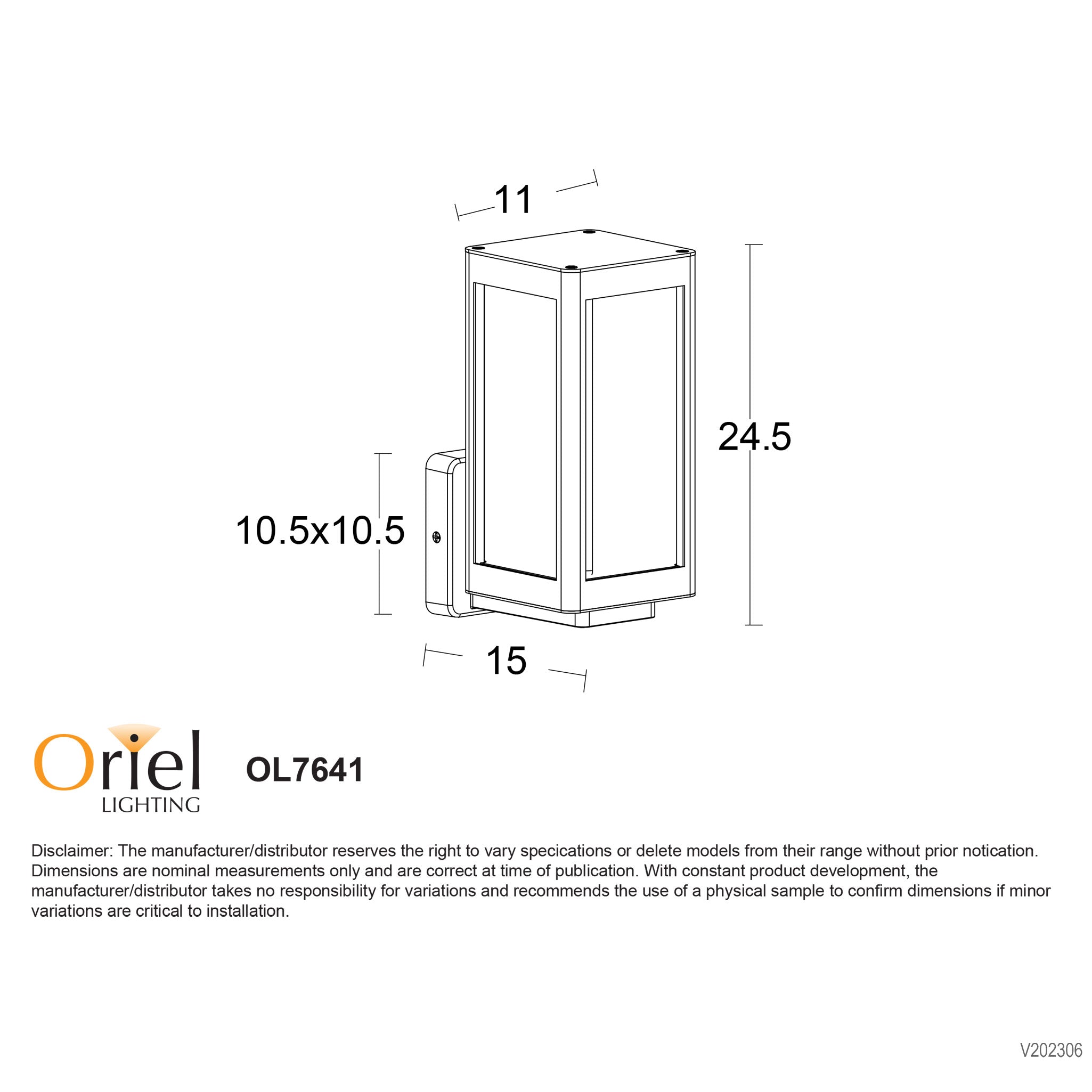 Portico Black E27 IP44 Outdoor Wall Light