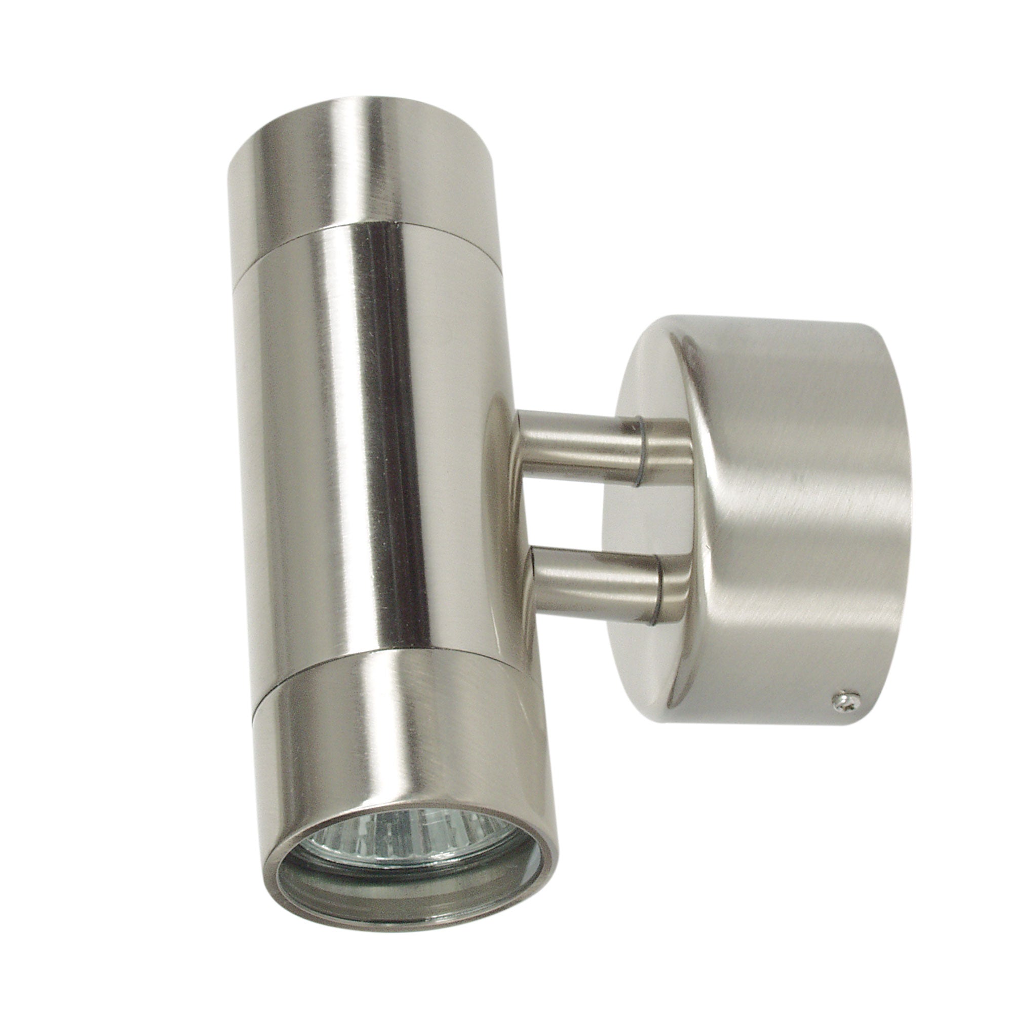 Comma 2 Light Brushed Chrome 240V Outdoor Up-Down Wall Light Brushed Chrome