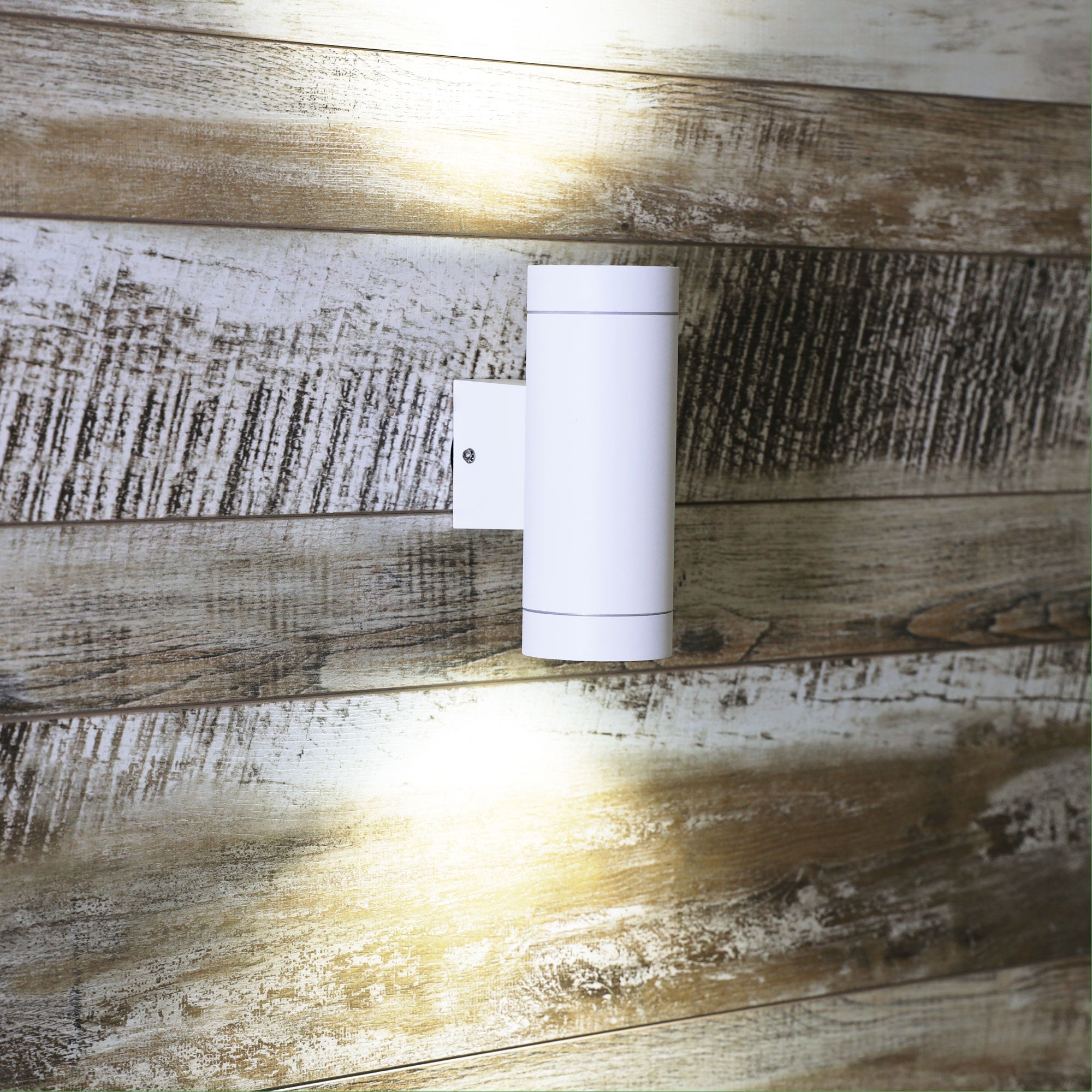 Latitude White GU10 IP54 Up/Down Wall Light