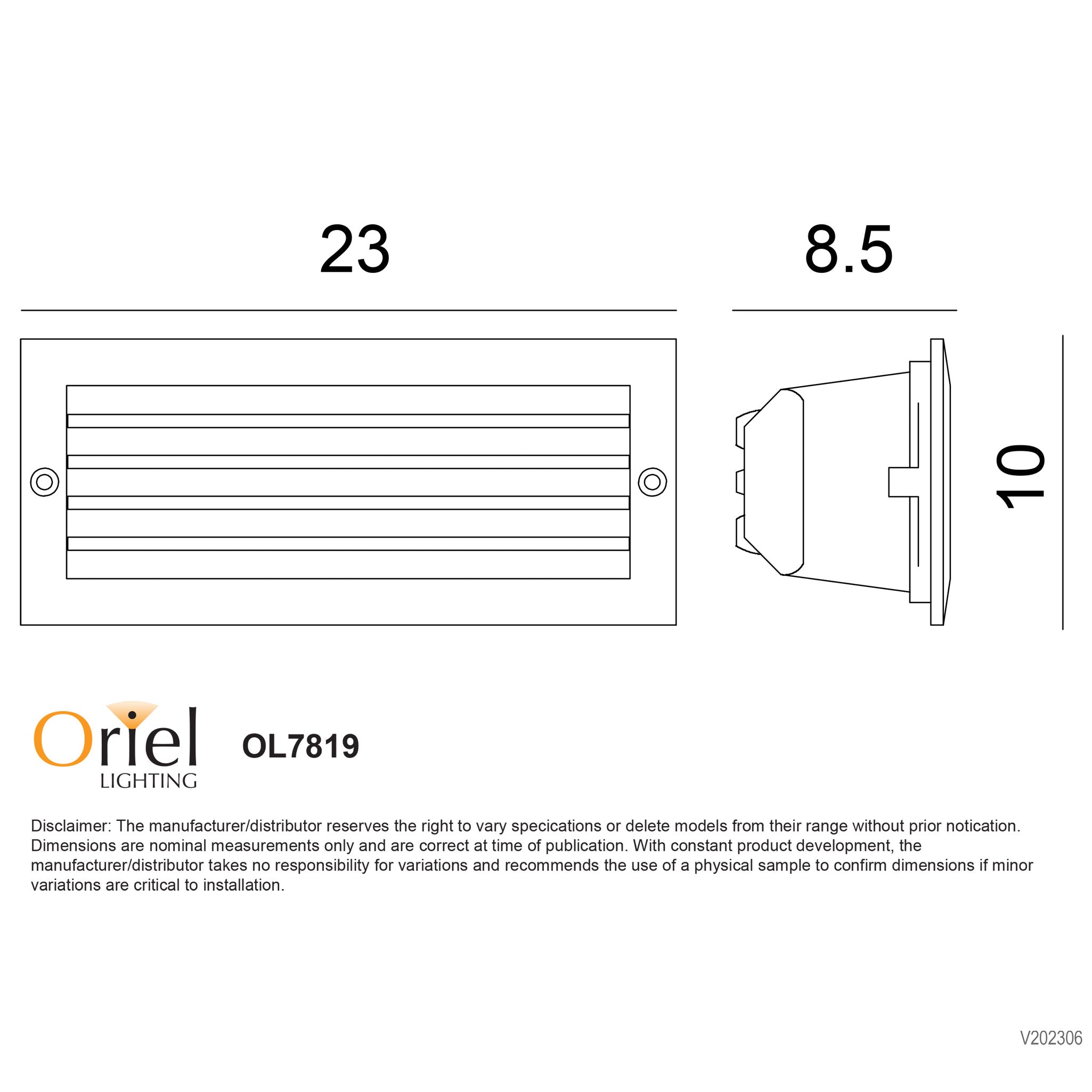 Brick Light 316 Stainless Steel E27 IP54 Recessed Brick Light