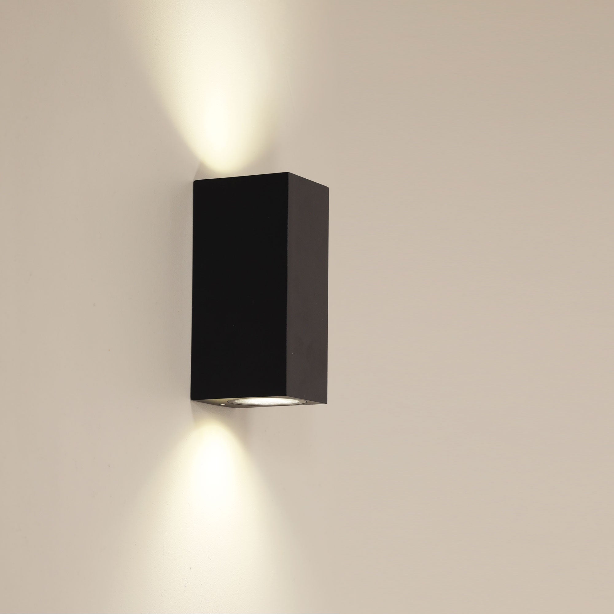 Atlas Black GU10 IP54 Up/Down Wall Light