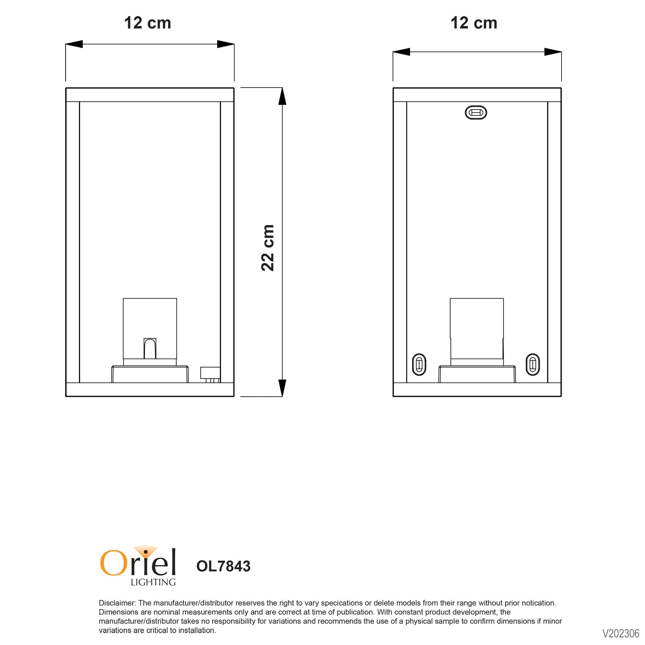 Pandora Black E27 IP54 Flush Hamptons Style Wall Light