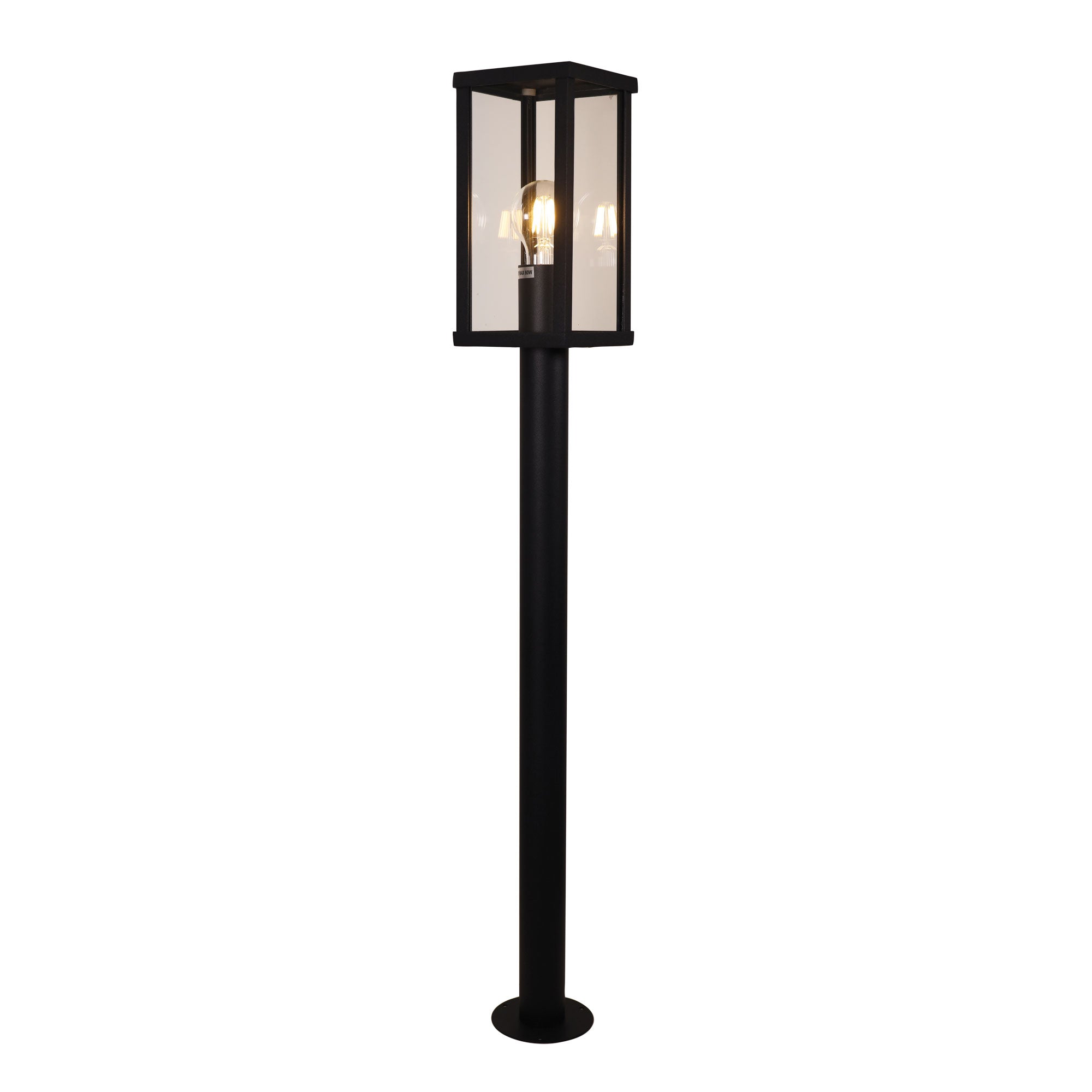 Pandora Black E27 IP44 Bollard Light