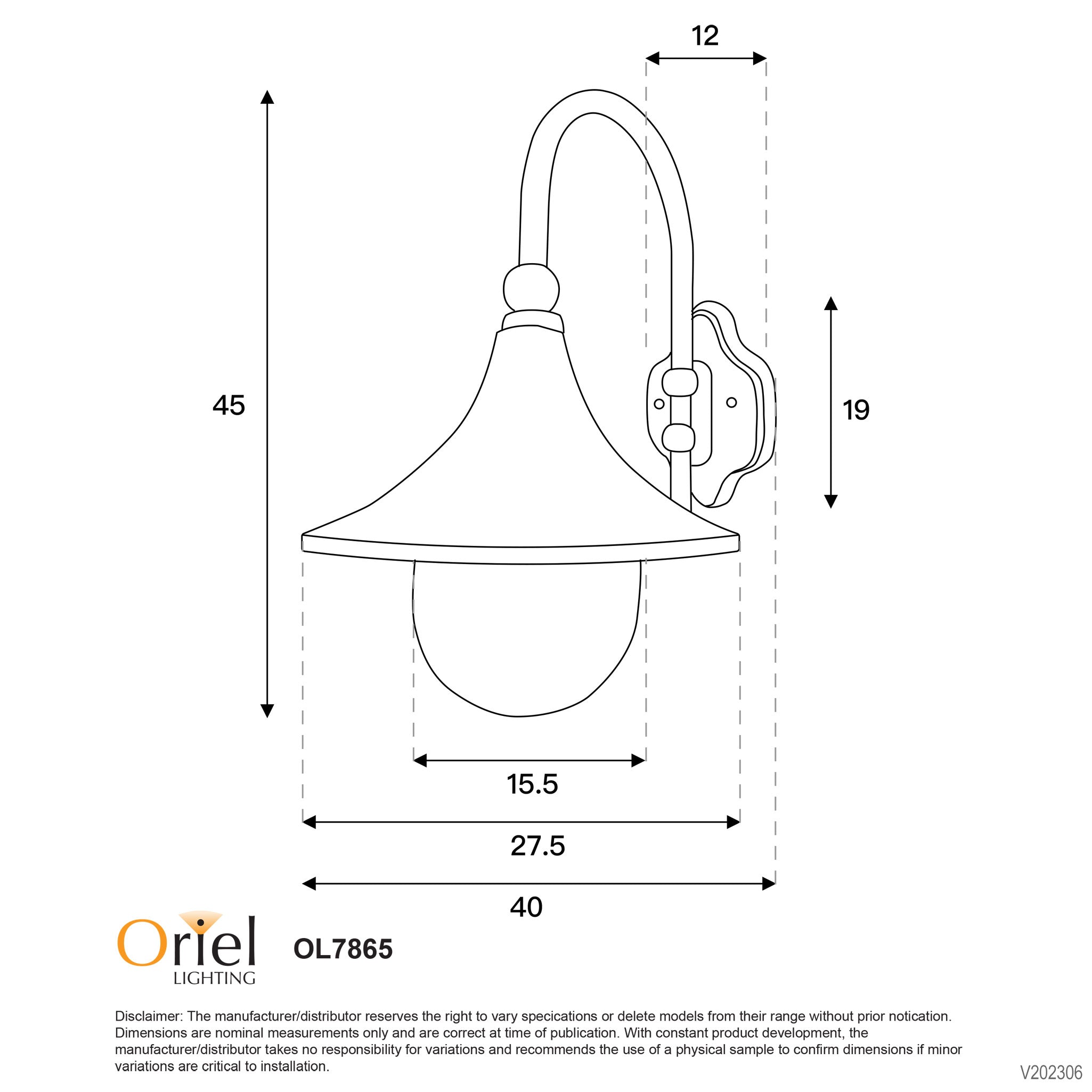 Moca Black E27 IP44 Barn Style Wall Light