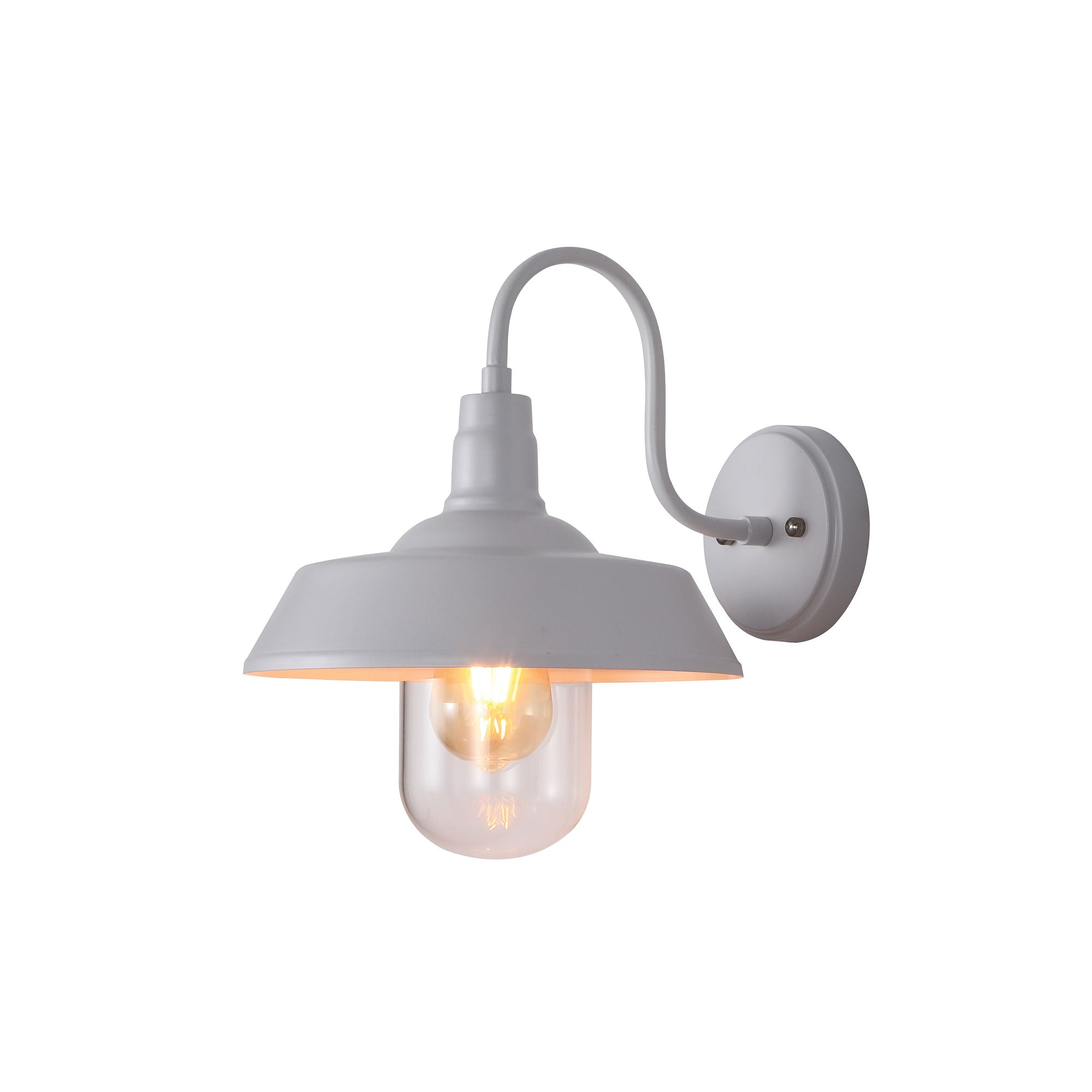 Hudson White E27 IP44 Barn Style Wall Light