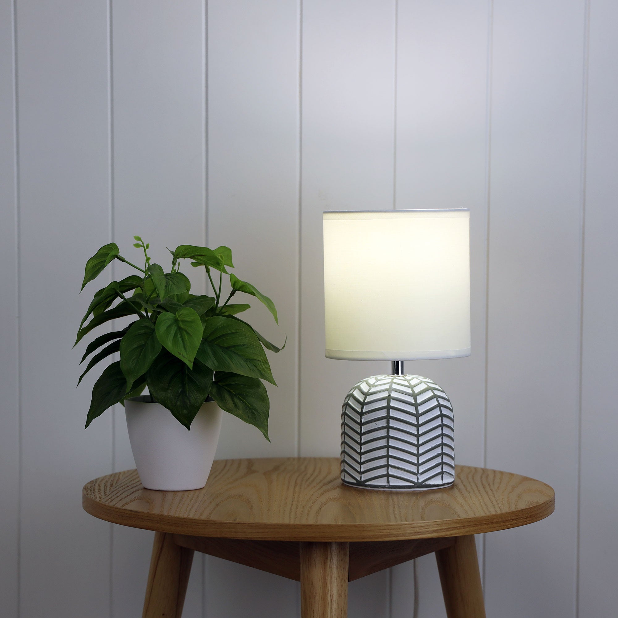 Mandy White Ceramic & Fabric Table Lamp