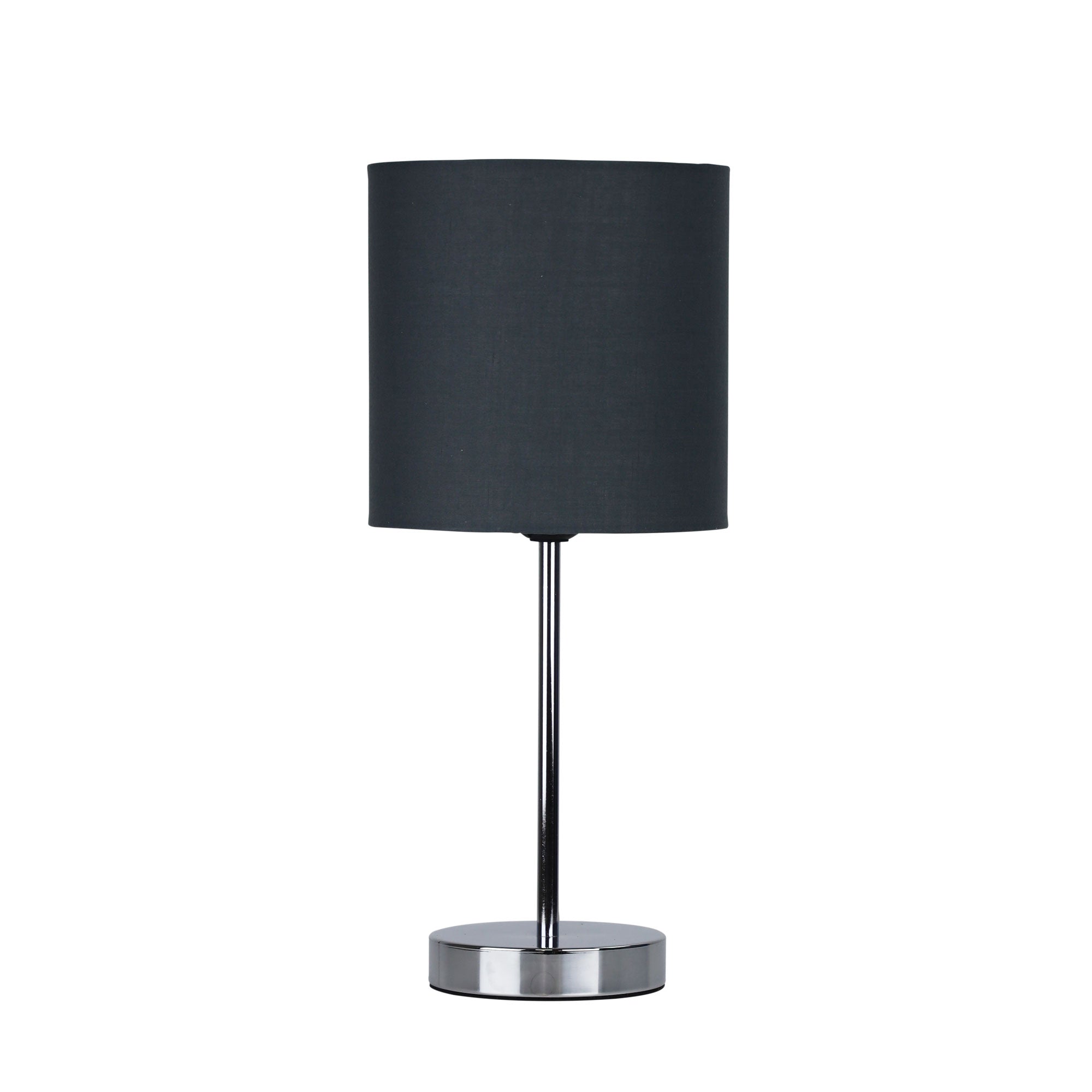 Zola Table Lamp Chrome Base With Grey Shade