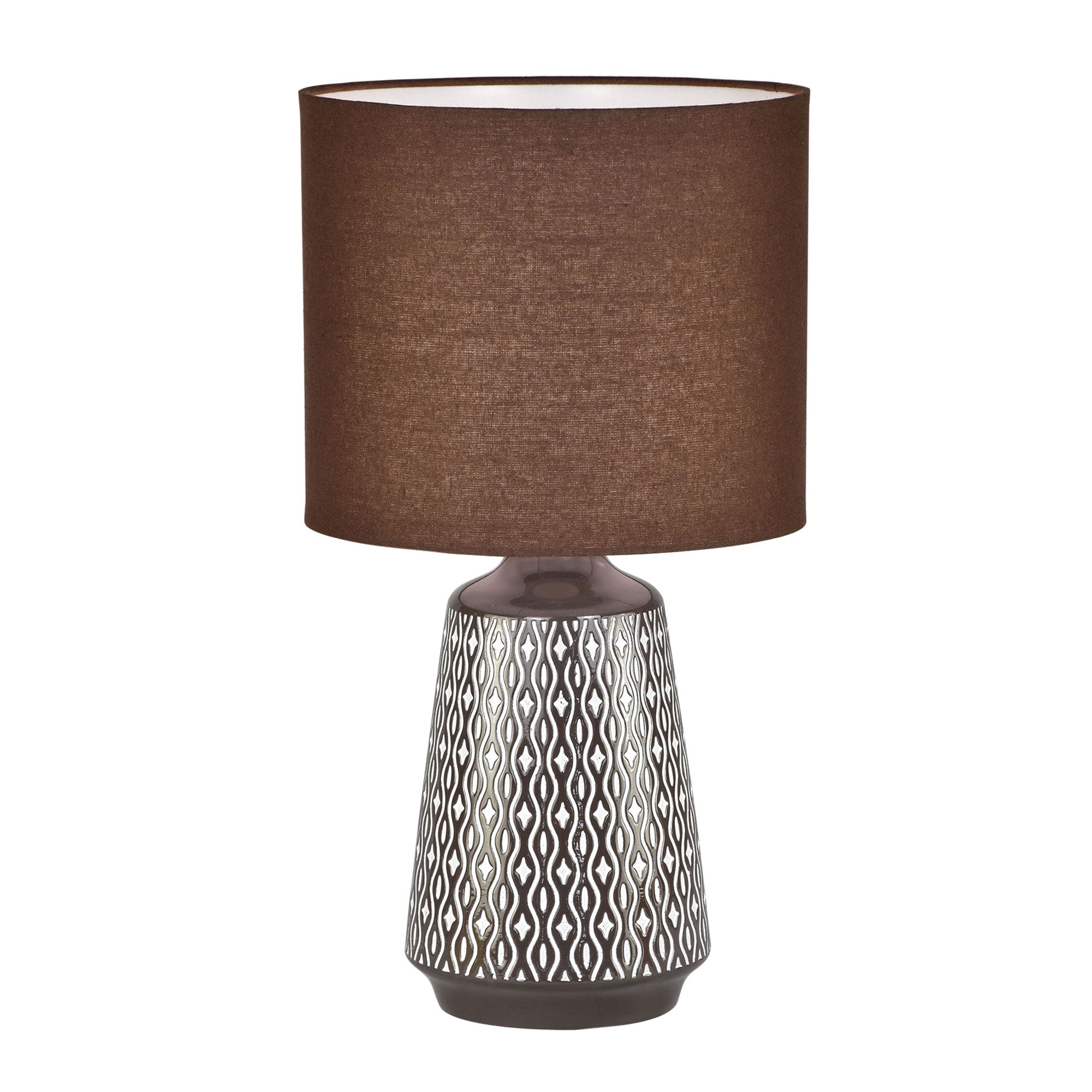 Moana Ceramic Table Lamp With Shade Coffee