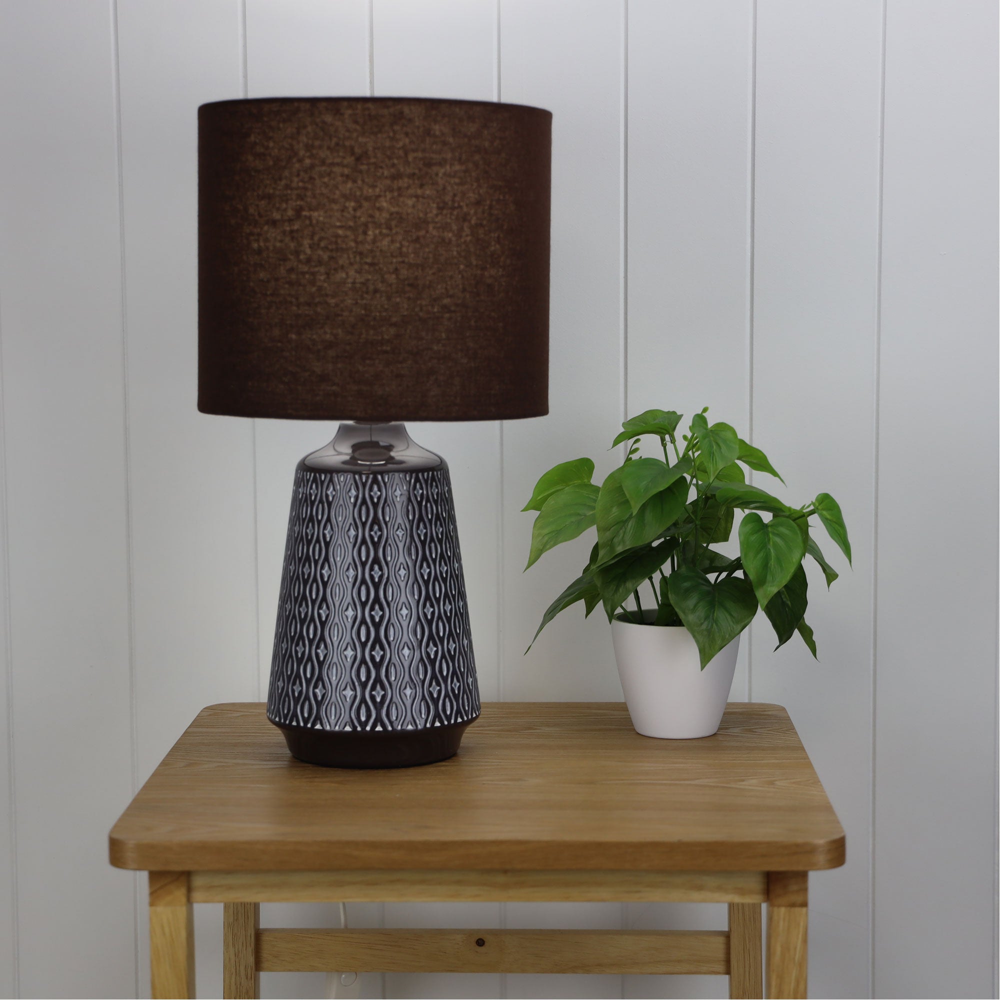 Moana Coffee Ceramic & Fabric Table Lamp