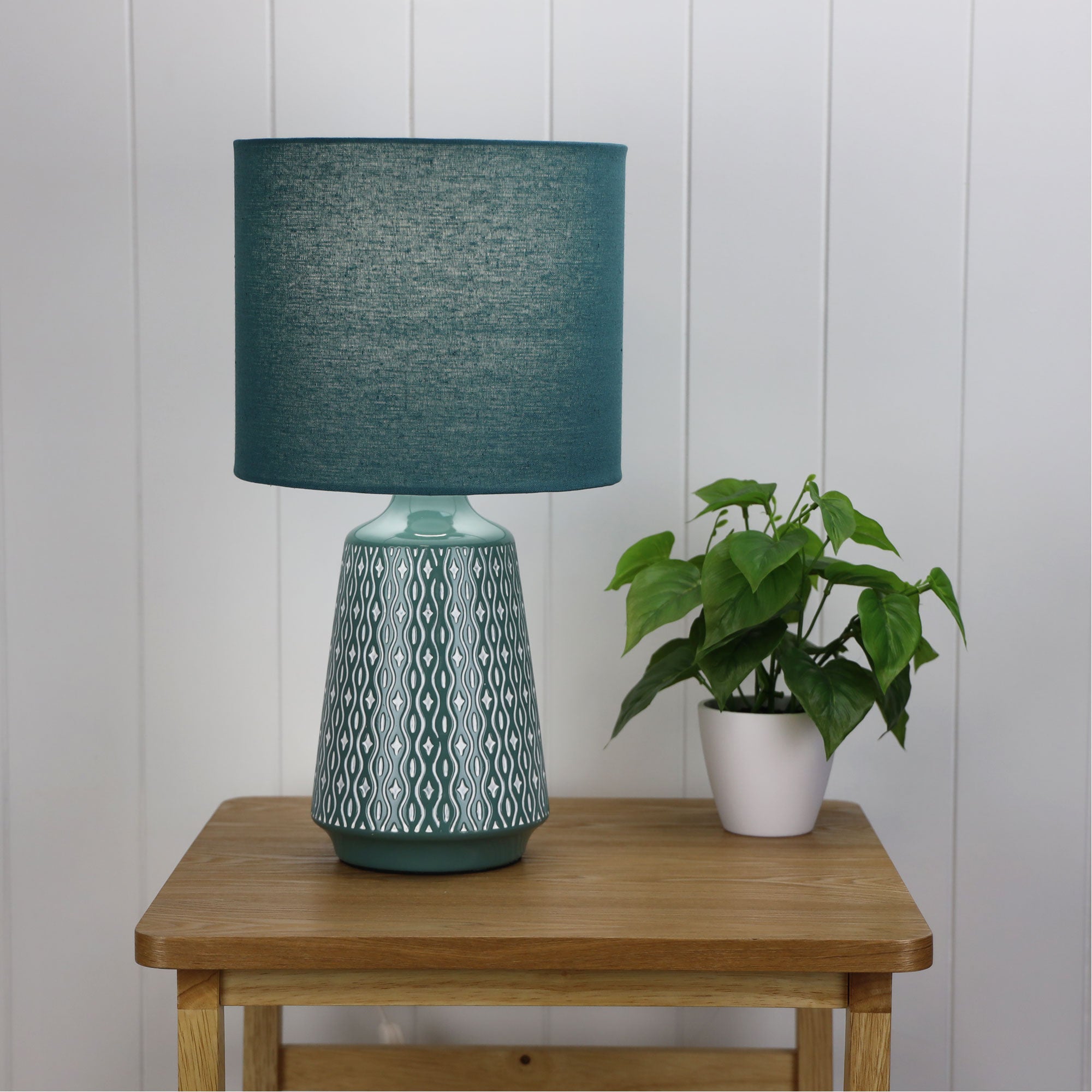 Moana Green Ceramic & Fabric Table Lamp