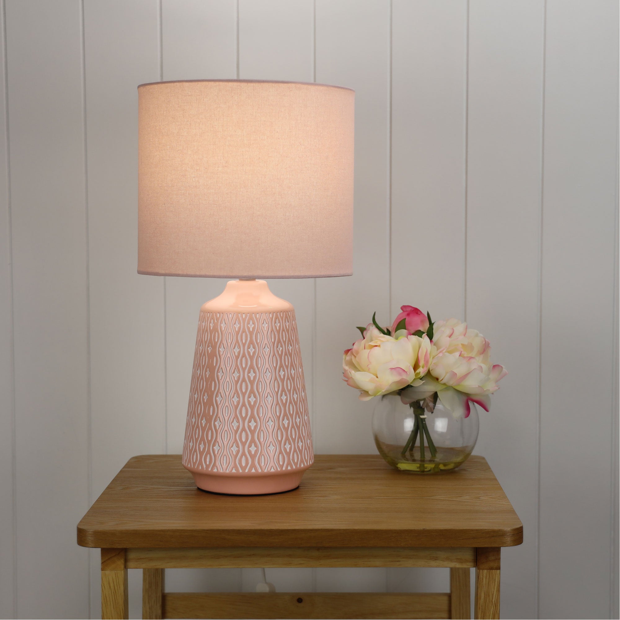 Moana Pink Ceramic & Fabric Table Lamp