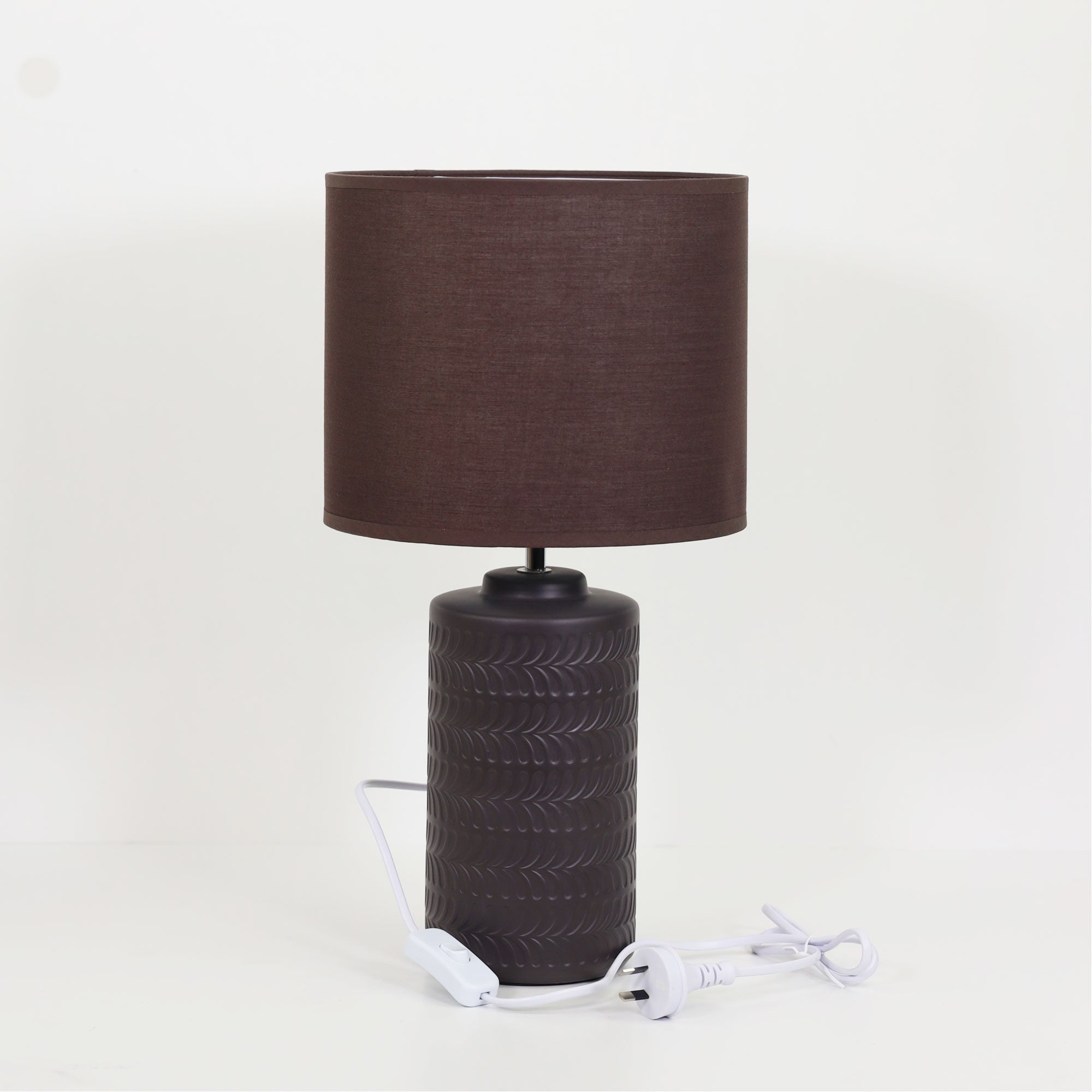 Jenny Coffee Brown Ceramic & Fabric Table Lamp