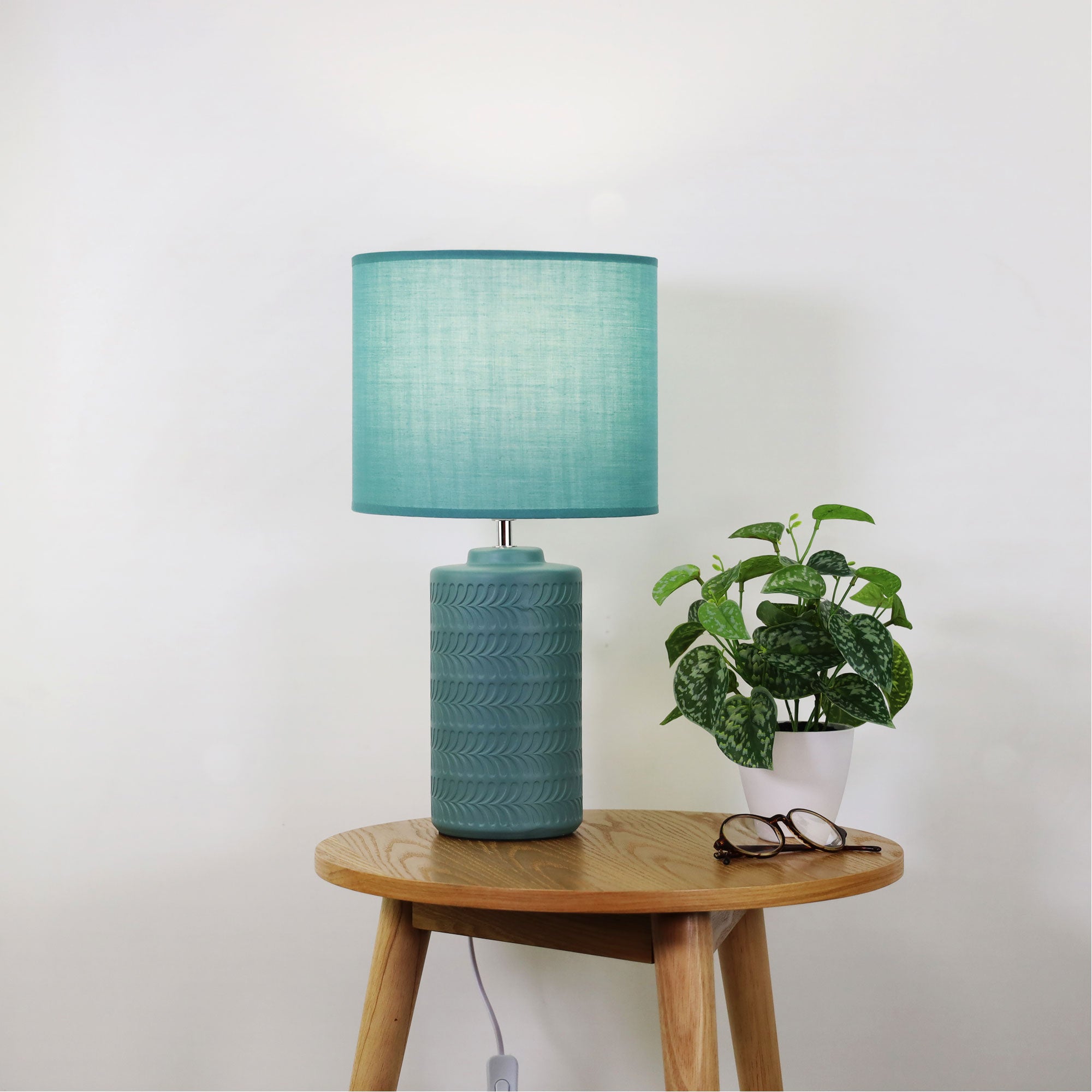 Jenny Teal Green Ceramic & Fabric Table Lamp
