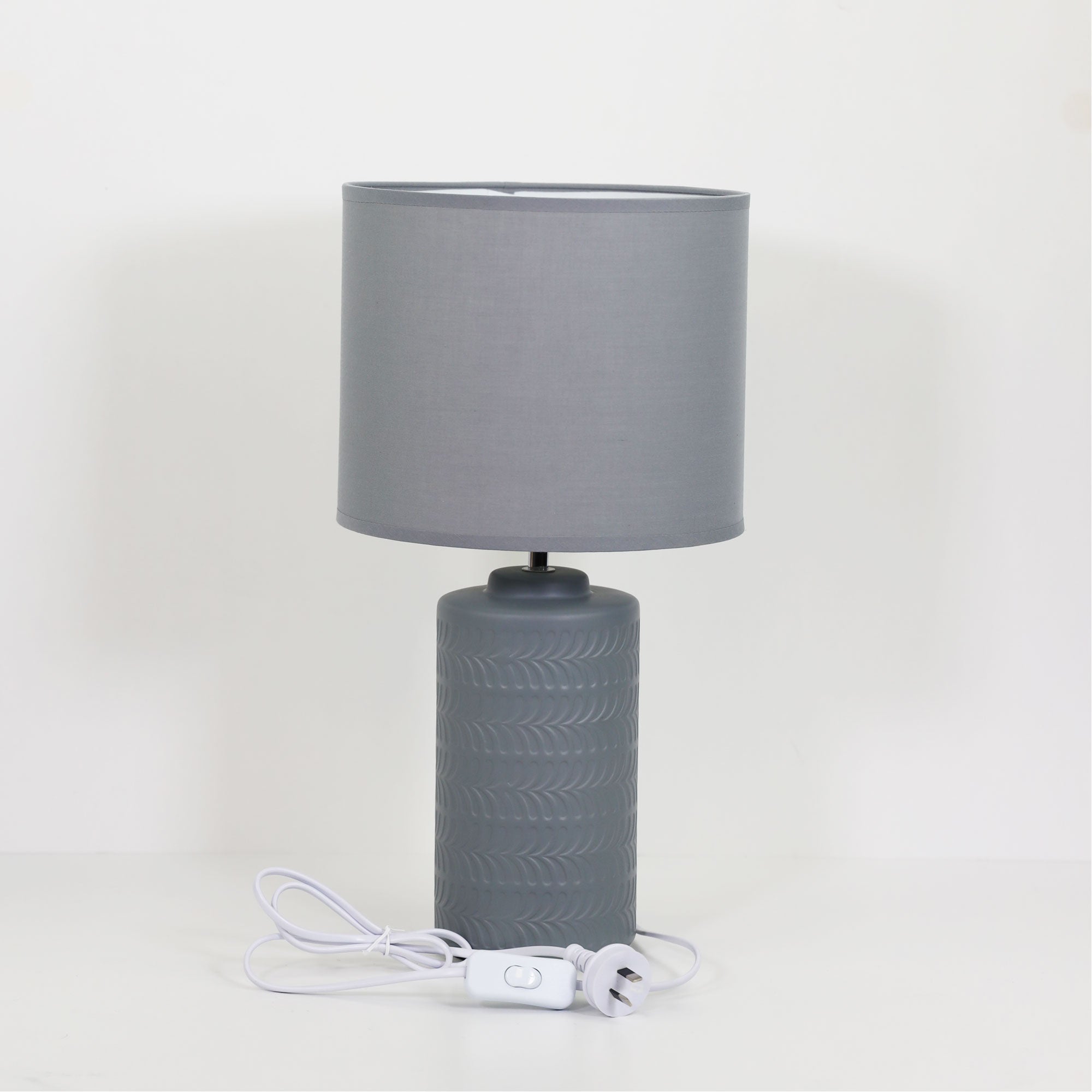 Jenny Grey Ceramic & Fabric Table Lamp