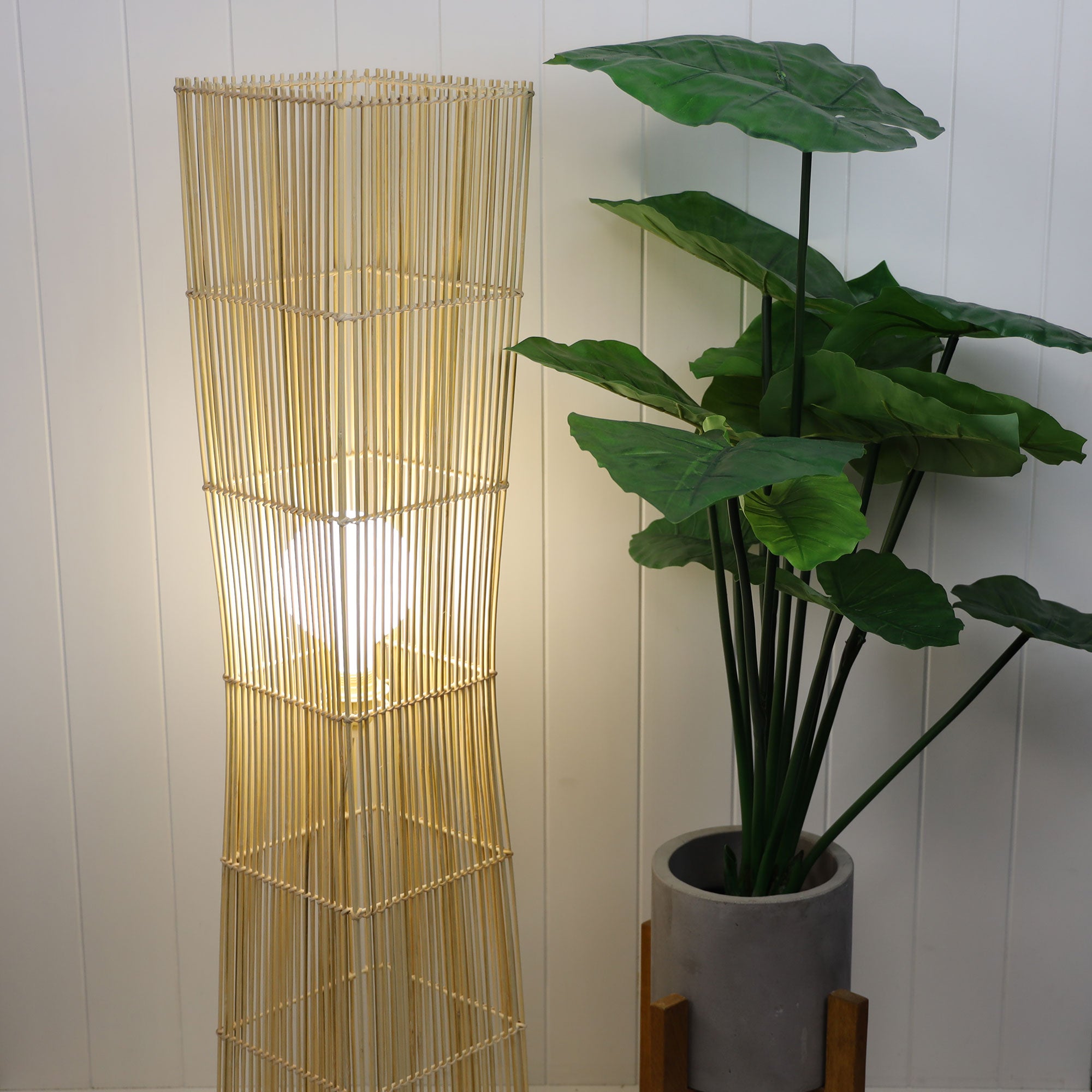 Jambi Rattan Cane Floor Lamp