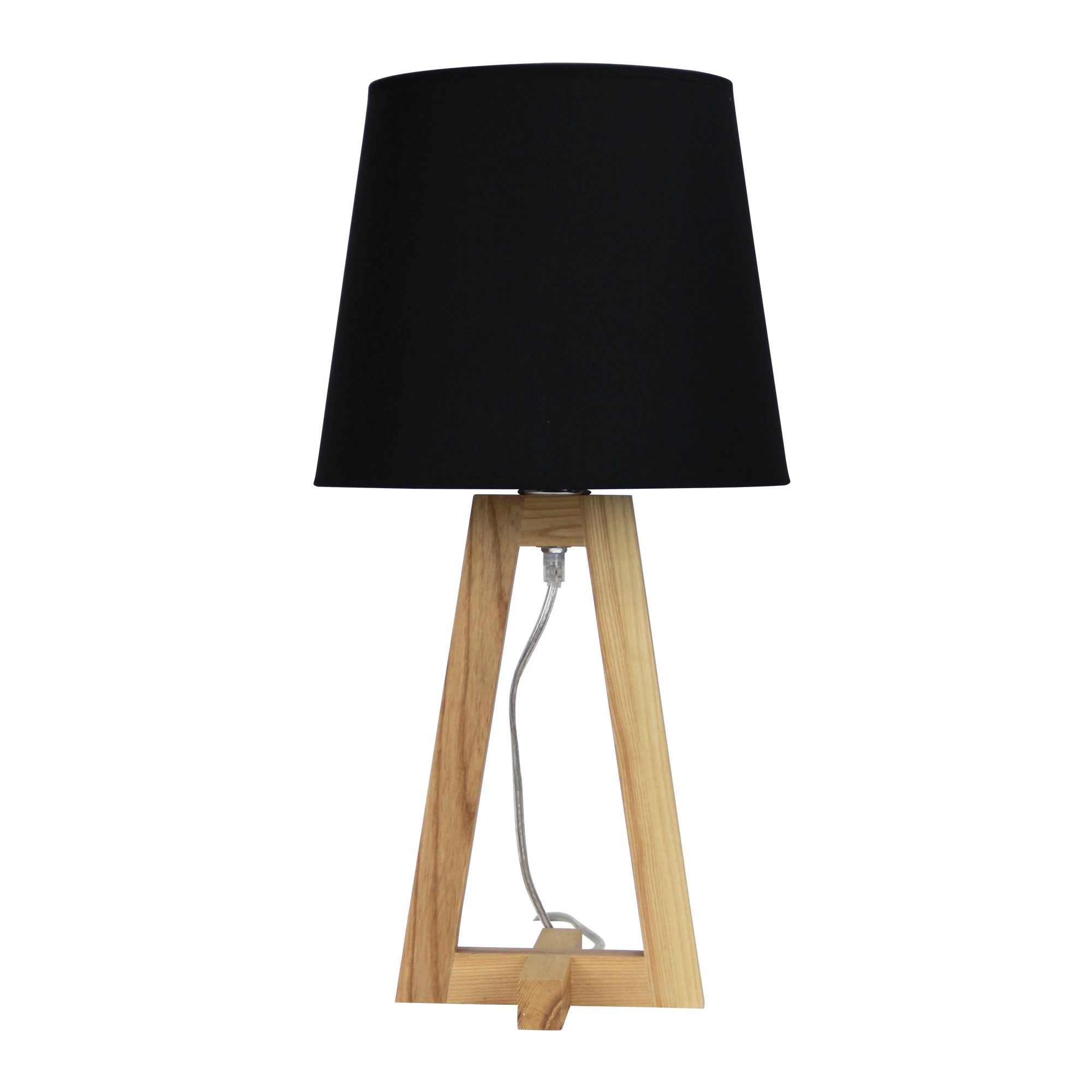 Edra Table Lamp Black Scandi Table Lamp With Black Cotton Shade